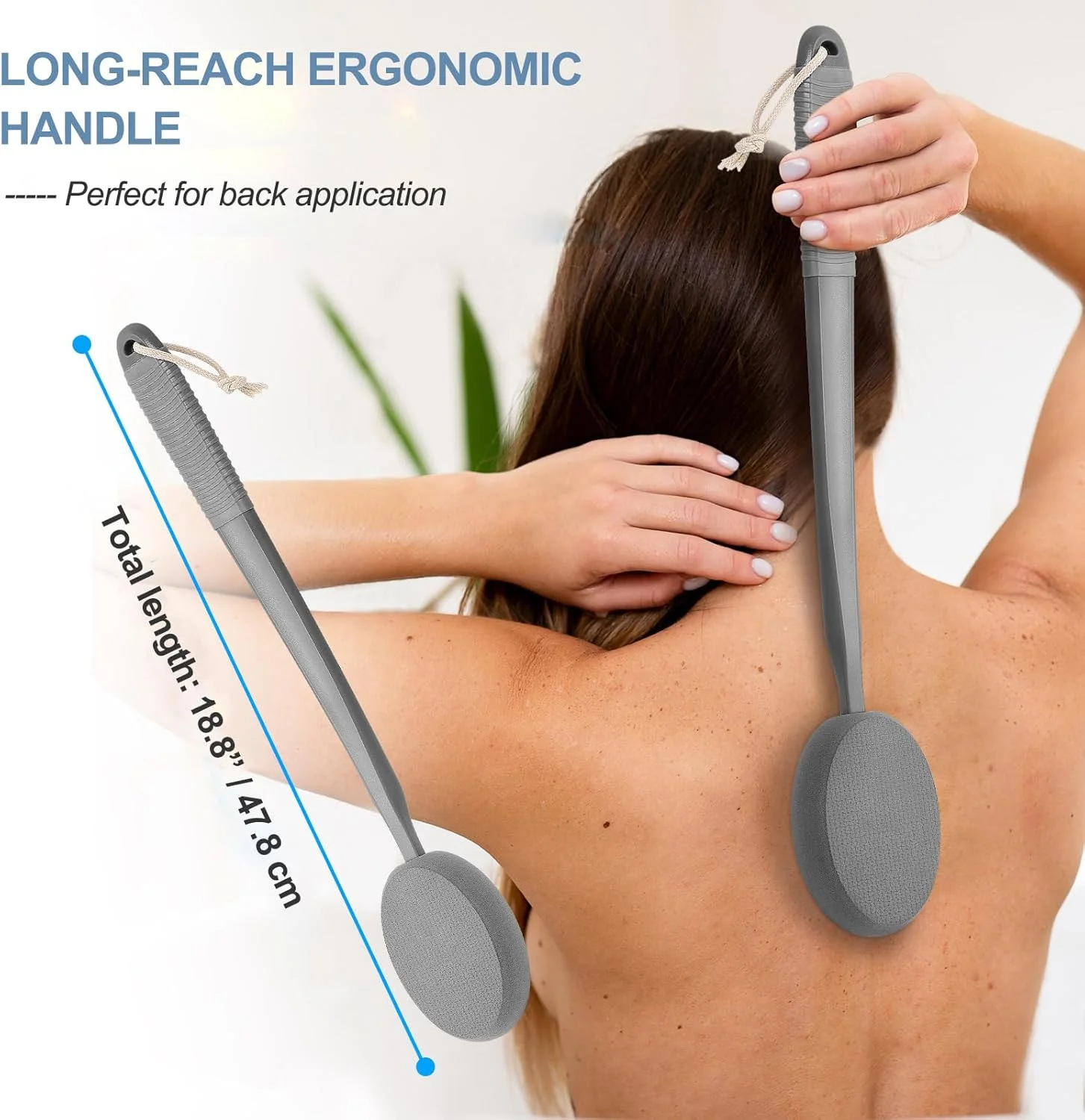 لوسیون اپلیکاتور دسته بلند 19 اینچی FY&XZH برای پوشش آسان پشت و پا (خاکستری)