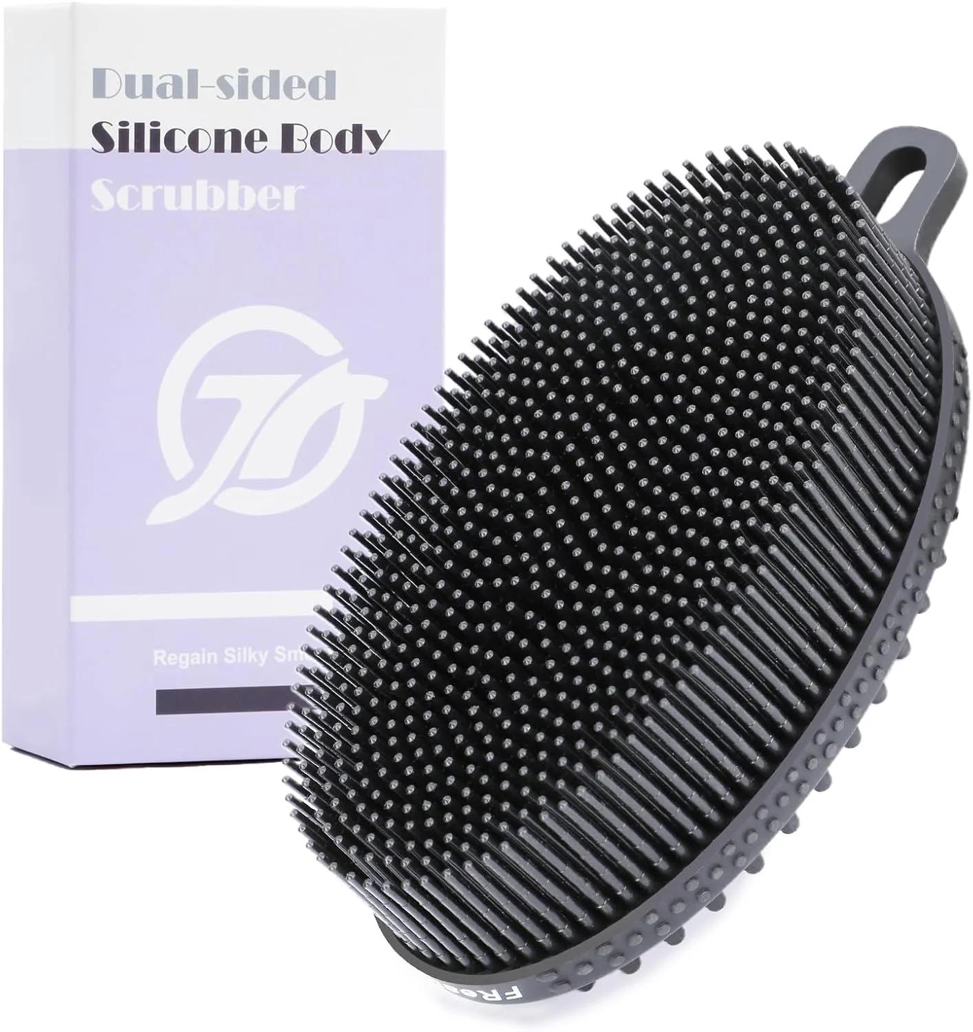 برس اسکراب لایه بردار بدن FReatech، دارای موهای سیلیکونی دو طرفه برای برس زدن مرطوب و خشک، ماساژ ملایم و پاکسازی ظریف، مراقبت از انواع پوست، نرم تر و بادوام تر از لیف