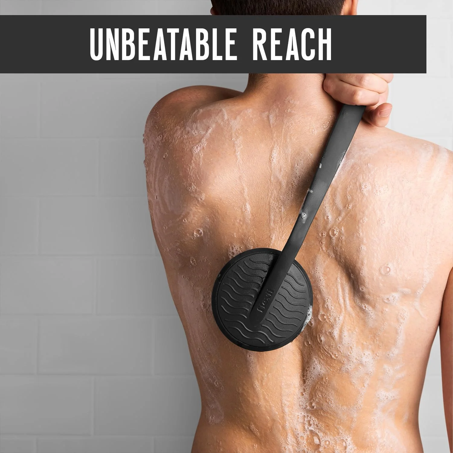 برس سیلیکونی پشت flexii® - برس دوش لایه بردار عالی، برس پشت با دسته بلند، برس تمیز کننده عمیق بدن و شوینده بادوام پشت برای آقایان و بانوان