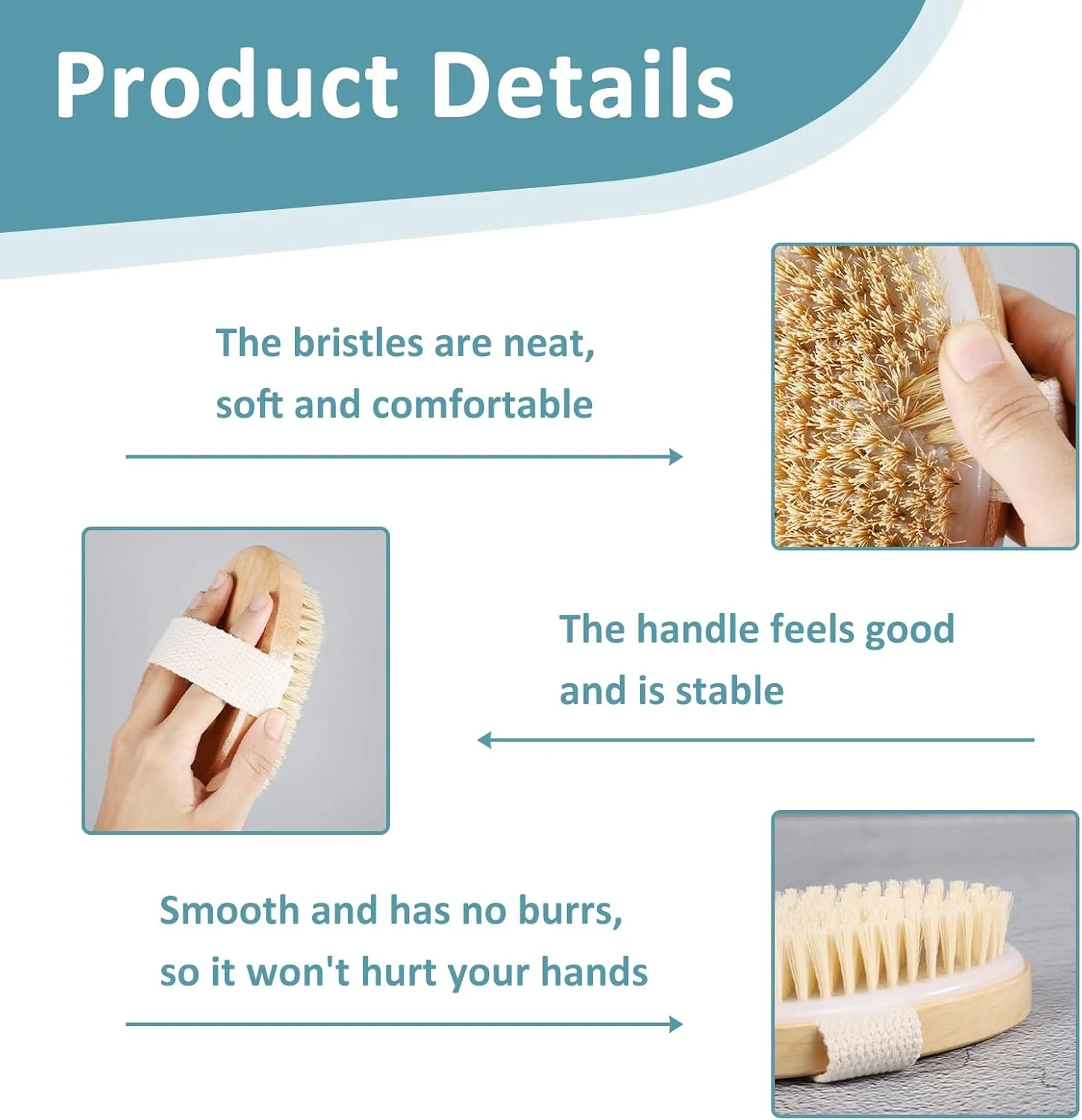 برس خشک هوکنکن، برس بدن، برس ماساژ، برس دوش، حذف پوست مرده، بهبود عملکرد لنفاوی و کاهش سلولیت، ایده آل برای لایه برداری و ماساژ پوست