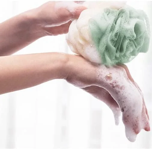 لیف حمام هیپ گرل، اسفنج لوفا برای شستشوی بدن، پف لوفا برای لایه برداری، اسکرابر بدن، پف لوفا (سبز)