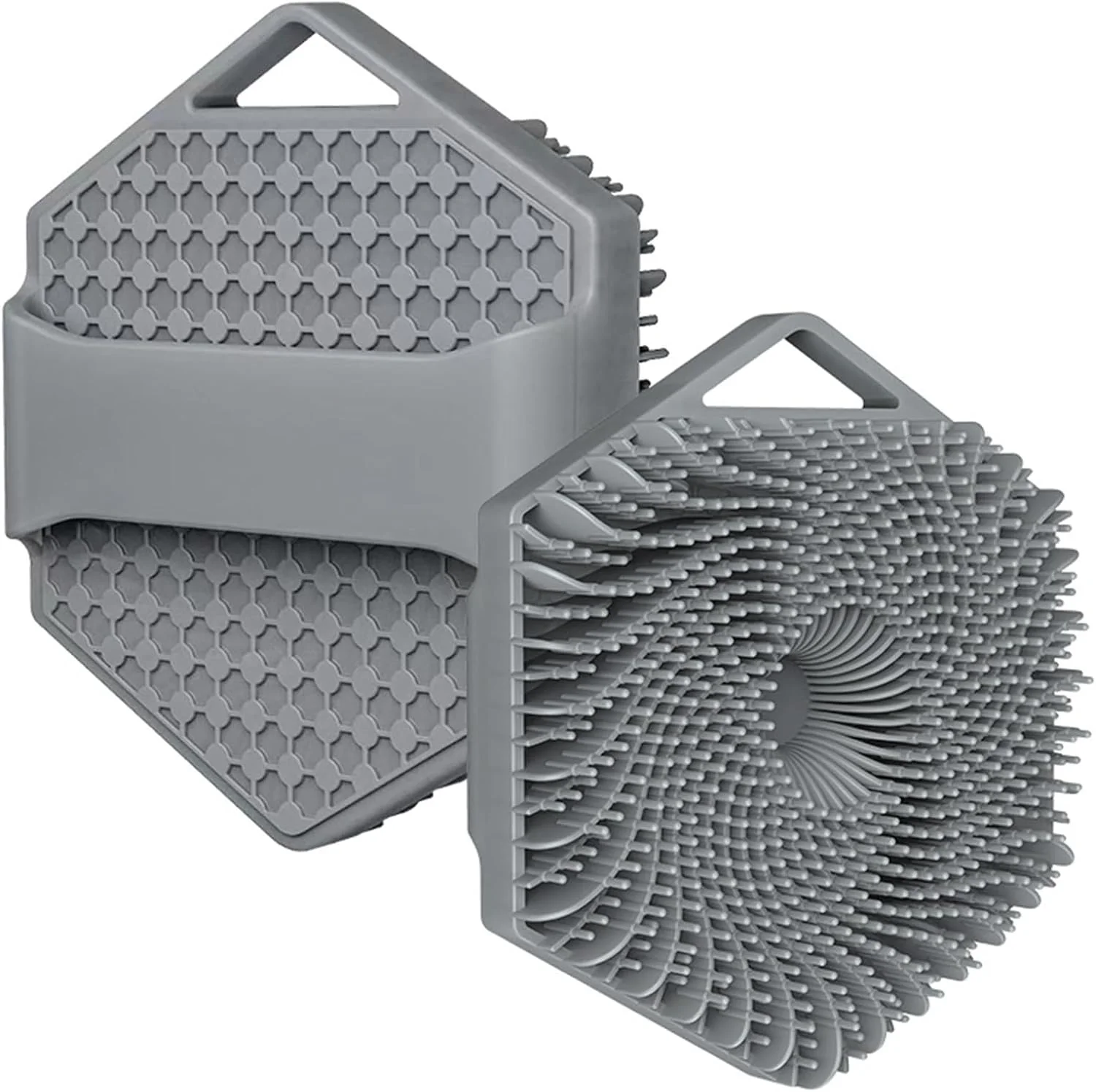 برس حمام سیلیکونی ضد باکتری جومفورمین، برس ماساژ دوش قابل حمل، برس حمام سیلیکونی سازگار با محیط زیست (خاکستری)