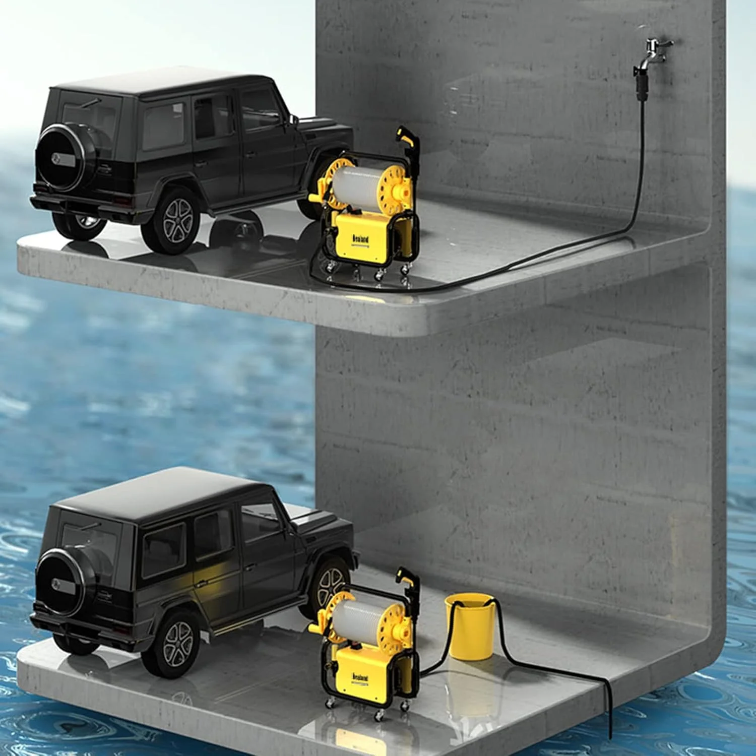 کارواش فشار قوی، 220 ولت قابل حمل 120 بار، دستگاه شستشوی خودرو، تفنگ آب پاش کارواش، پمپ، ژنراتور فوم، تمیز کننده، B