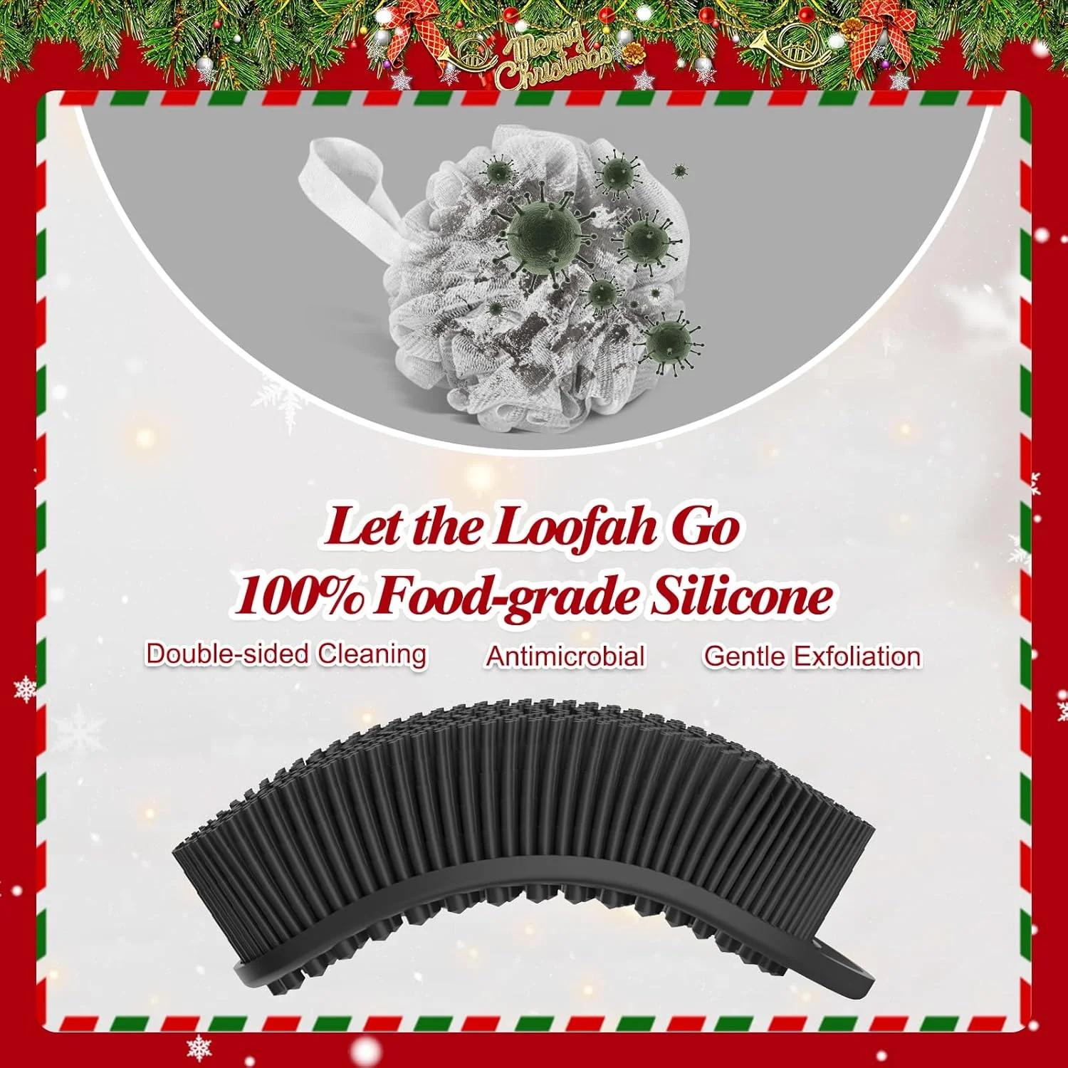 جودبای بسته 2 عددی اسکرابر سیلیکونی بدن، اسکرابر بدن با گرید غذایی برای آقایان و بانوان، لوفه سیلیکونی لایه بردار برای پوست حساس، هدیه جوراب کریسمس برای آقایان و بانوان - محبوب ترین هدایای کریسمس جودبای بسته 2 عددی اسکرابر سیلیکونی بدن، اسکرابر بدن با گرید غذایی برای آقایان و بانوان، لوفه سیلیکونی لایه بردار برای پوست حساس، هدیه جوراب کریسمس برای آقایان و بانوان - محبوب ترین هدایای کریسمس