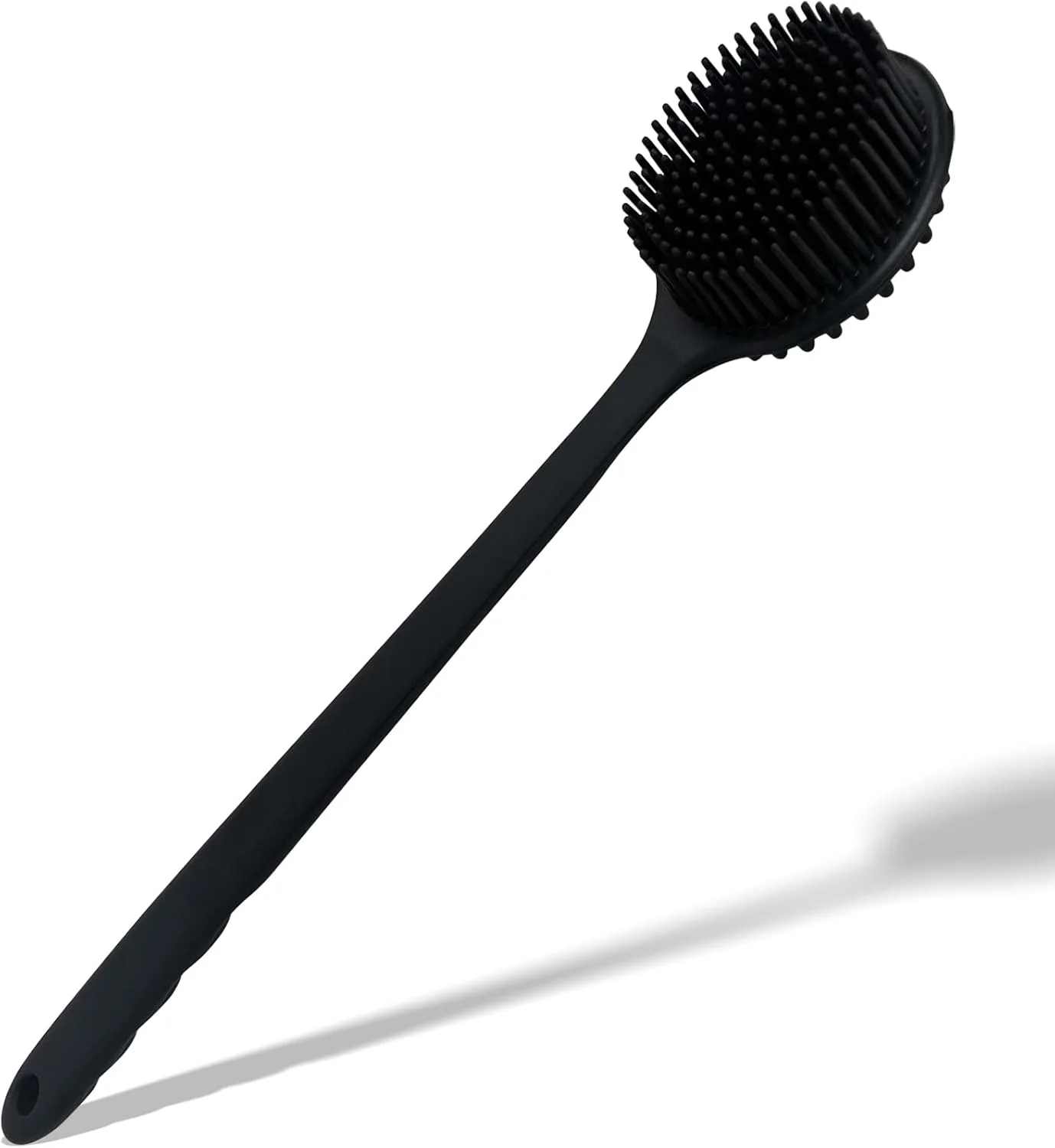 لیف سیلیکونی دسته بلند برای حمام - برس لایه بردار پشت با موهای نرم برای پاکسازی و ماساژ ملایم