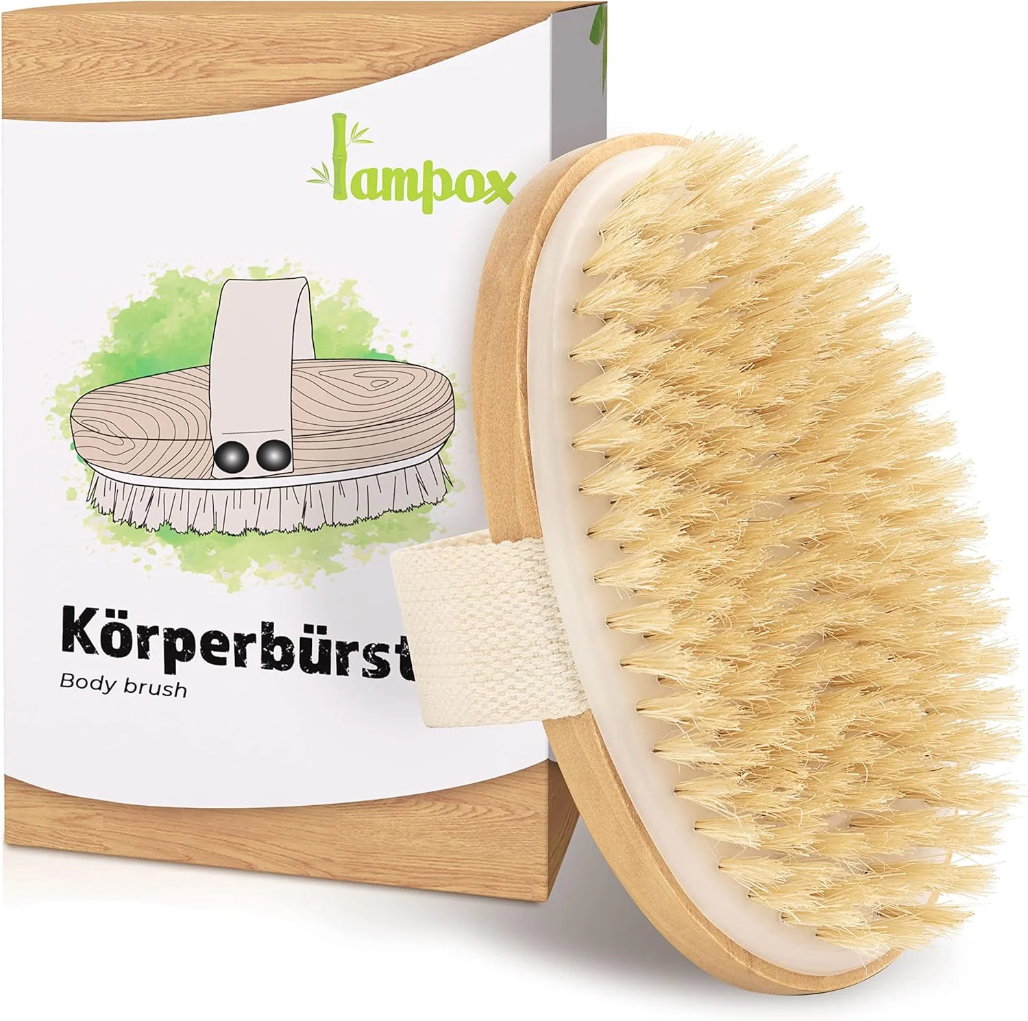 لامپوکس برس های خشک [مجموعه 2 عددی] برس بدن، برس لایه بردار، برس ماساژ، لایه برداری بدن، برس برای از بین بردن پوست مرده، بهبود عملکرد لنفاوی، تخلیه لنفاوی، ضد سلولیت