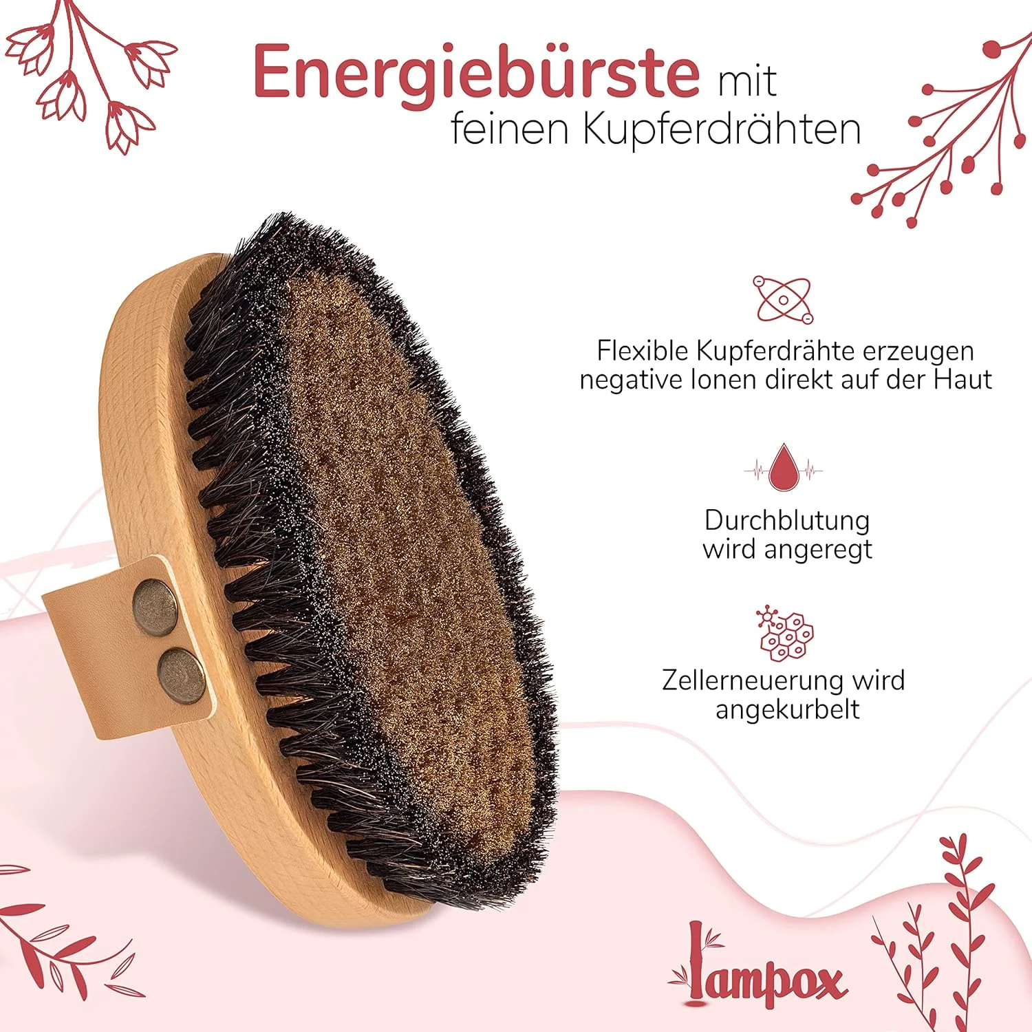 برس بدن Lampox با سیم های مسی ظریف، برس مسی، برس خشک، برس حمام، برس انرژی با مس، برس پشت، تخلیه لنفاوی، لایه برداری بدن، ماساژ سلولیت، ماساژ لنفاوی برس بدن Lampox با سیم های مسی ظریف، برس مسی، برس خشک، برس حمام، برس انرژی با مس، برس پشت، تخلیه لنفاوی، لایه برداری بدن، ماساژ سلولیت، ماساژ لنفاوی