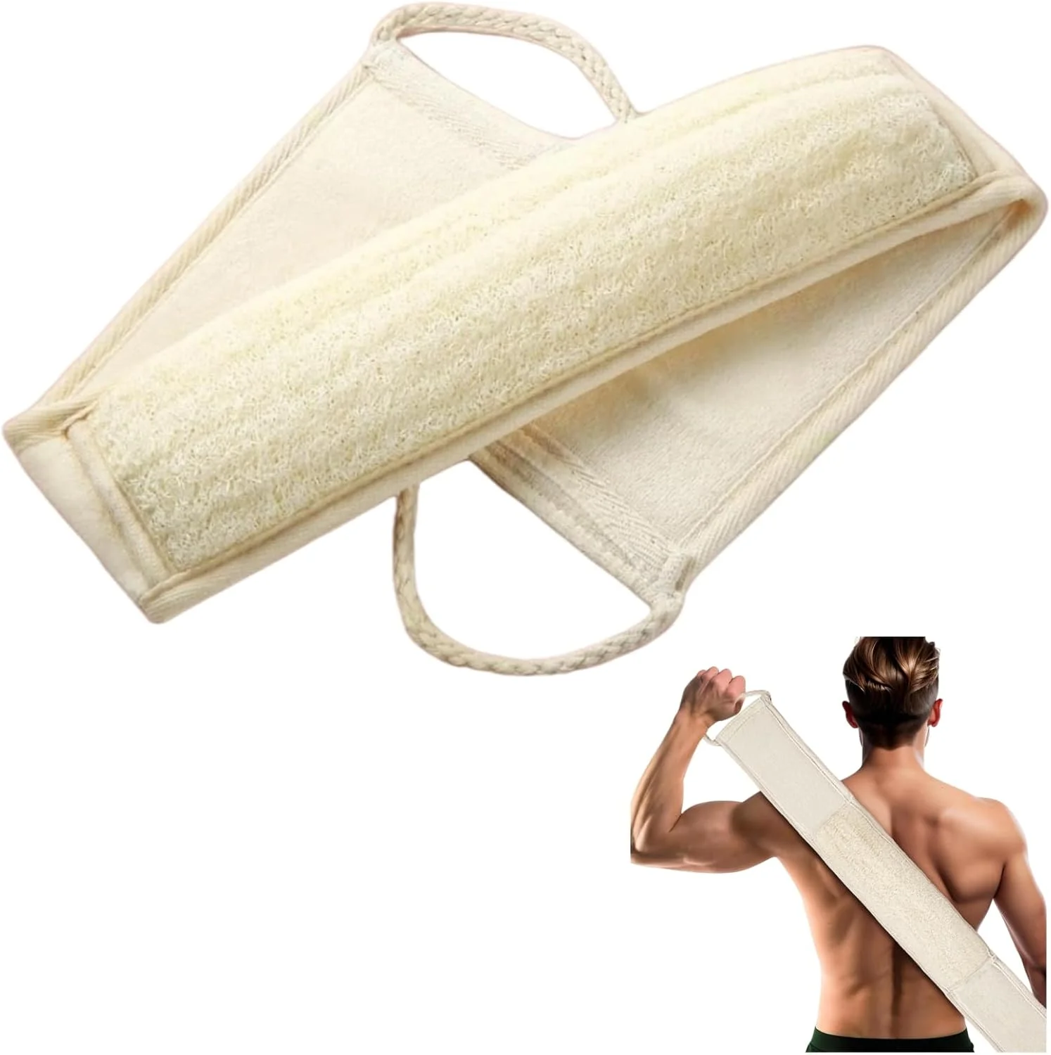 Large Natural Loofah Sponge Back Scrubber for Bath Shower, Exfoliating Body Scrubber, Shower Loofah Scrubber for Women and Men, Bath Sponge, Luffa Scrub to Clean Your Body Deeply, Invigorate Skin Large Natural Loofah Sponge Back Scrubber for Bath Shower, Exfoliating Body Scrubber, Shower Loofah Scrubber for Women and Men, Bath Sponge, Luffa Scrub to Clean Your Body Deeply, Invigorate Skin