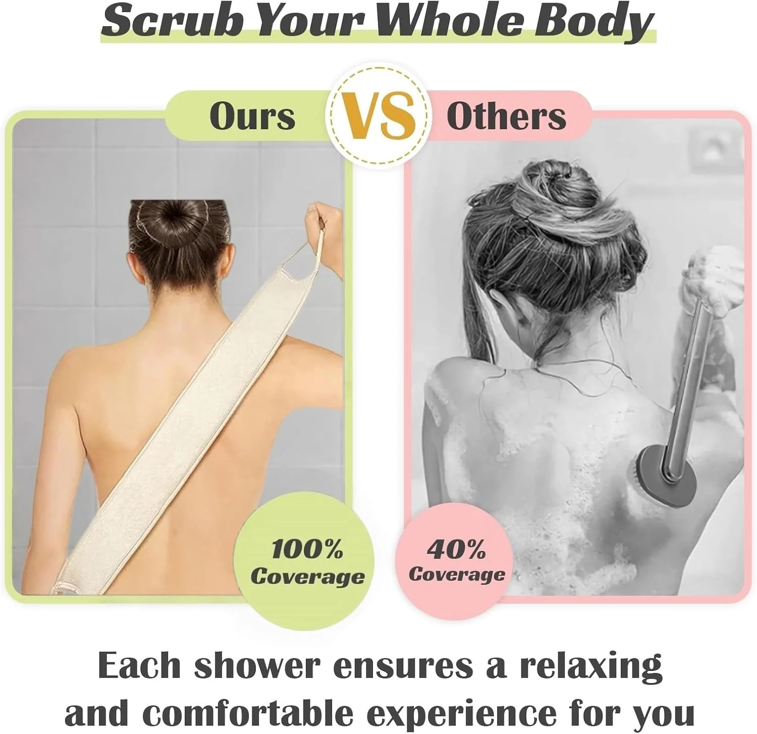 Large Natural Loofah Sponge Back Scrubber for Bath Shower, Exfoliating Body Scrubber, Shower Loofah Scrubber for Women and Men, Bath Sponge, Luffa Scrub to Clean Your Body Deeply, Invigorate Skin