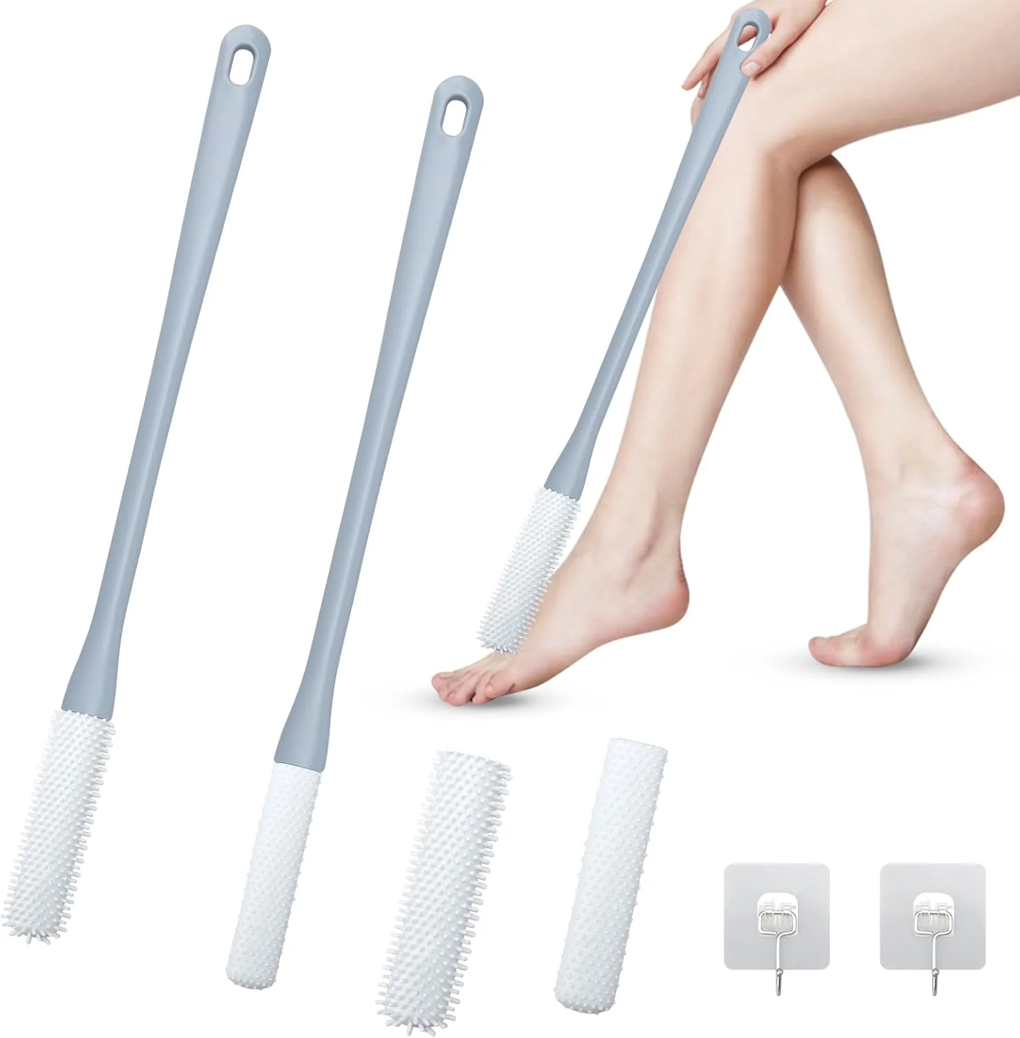 برس پا Orchideeknc، 2 عدد برس انگشت پا، برس سیلیکونی نرم دسته بلند برای تمیز کردن پا، شوینده انگشت پا برای دوش، با 2 عدد سر برس جایگزین و 2 عدد قلاب برس پا Orchideeknc، 2 عدد برس انگشت پا، برس سیلیکونی نرم دسته بلند برای تمیز کردن پا، شوینده انگشت پا برای دوش، با 2 عدد سر برس جایگزین و 2 عدد قلاب