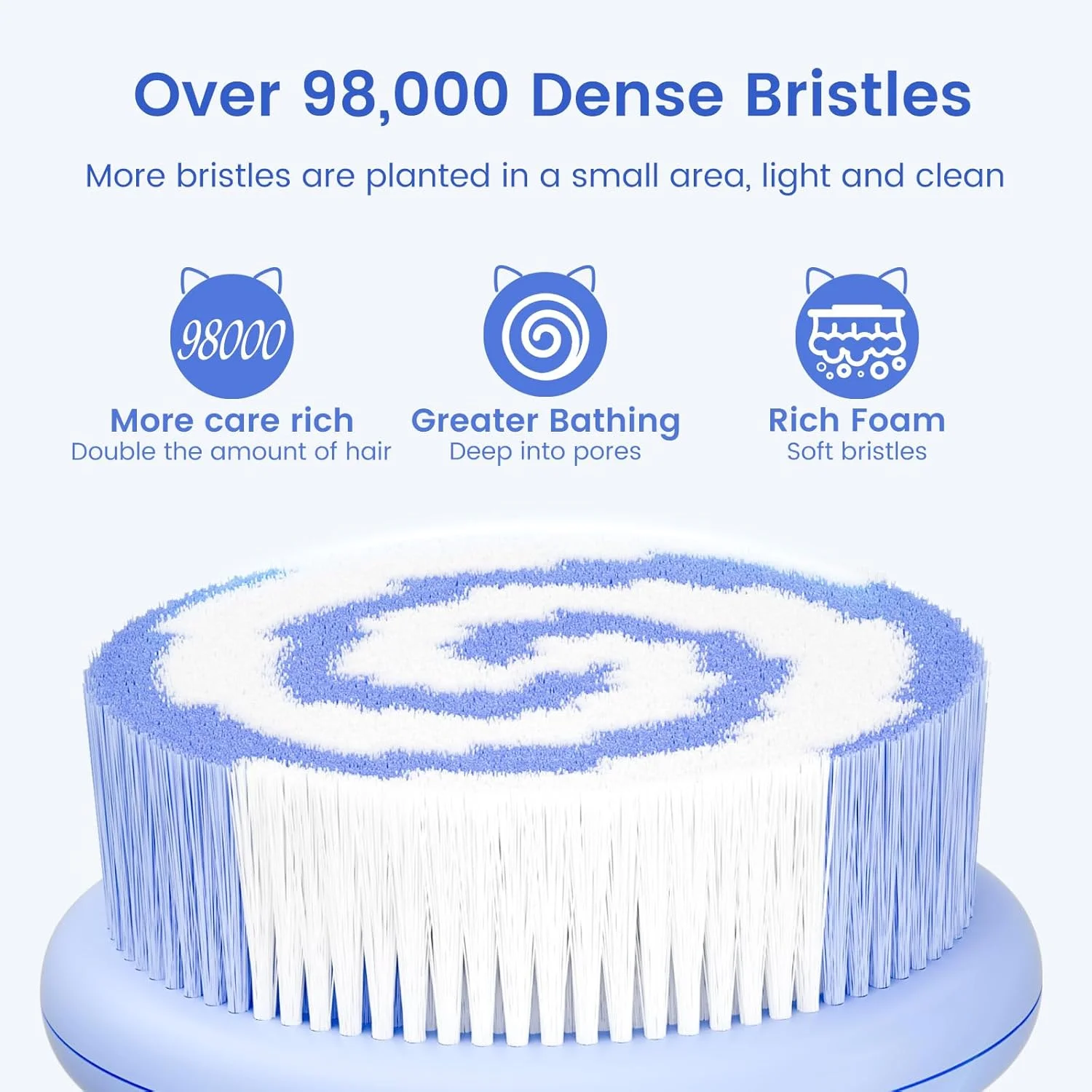 او، XIYU. برس برقی پشت برای شستشوی بدن، برس اتوماتیک بدن برای پاکسازی و ماساژ، برس حمام شارژی با 2 سر برس، 3 سرعت و ضد آب، سفید شیر نارگیل