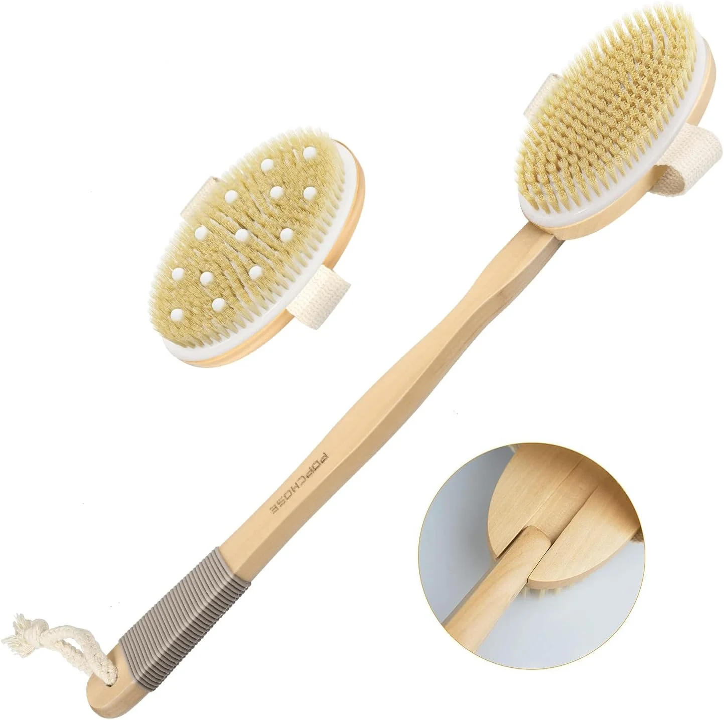 برس دوش POPCHOSE، برس بدن خشک جداشدنی برای سلولیت و لنفاوی بدن، اسکرابر پشت برای دوش با دسته بلند، اسکرابر لایه بردار موی طبیعی، سرهای برس دوگانه برای زنان و مردان برس دوش POPCHOSE، برس بدن خشک جداشدنی برای سلولیت و لنفاوی بدن، اسکرابر پشت برای دوش با دسته بلند، اسکرابر لایه بردار موی طبیعی، سرهای برس دوگانه برای زنان و مردان