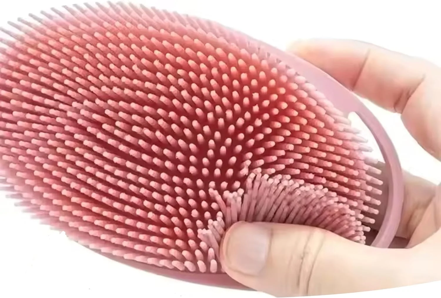 برس بدن سیلیکونی RHMT، اسکرابر لایه بردار 2 در 1، اسکراب بدن برای پوست حساس، برس حمام سازگار با محیط زیست، اسکرابر بدن، اسکرابر بدن سیلیکونی، برس ماساژور، برای آقایان و خانم ها. (صورتی)