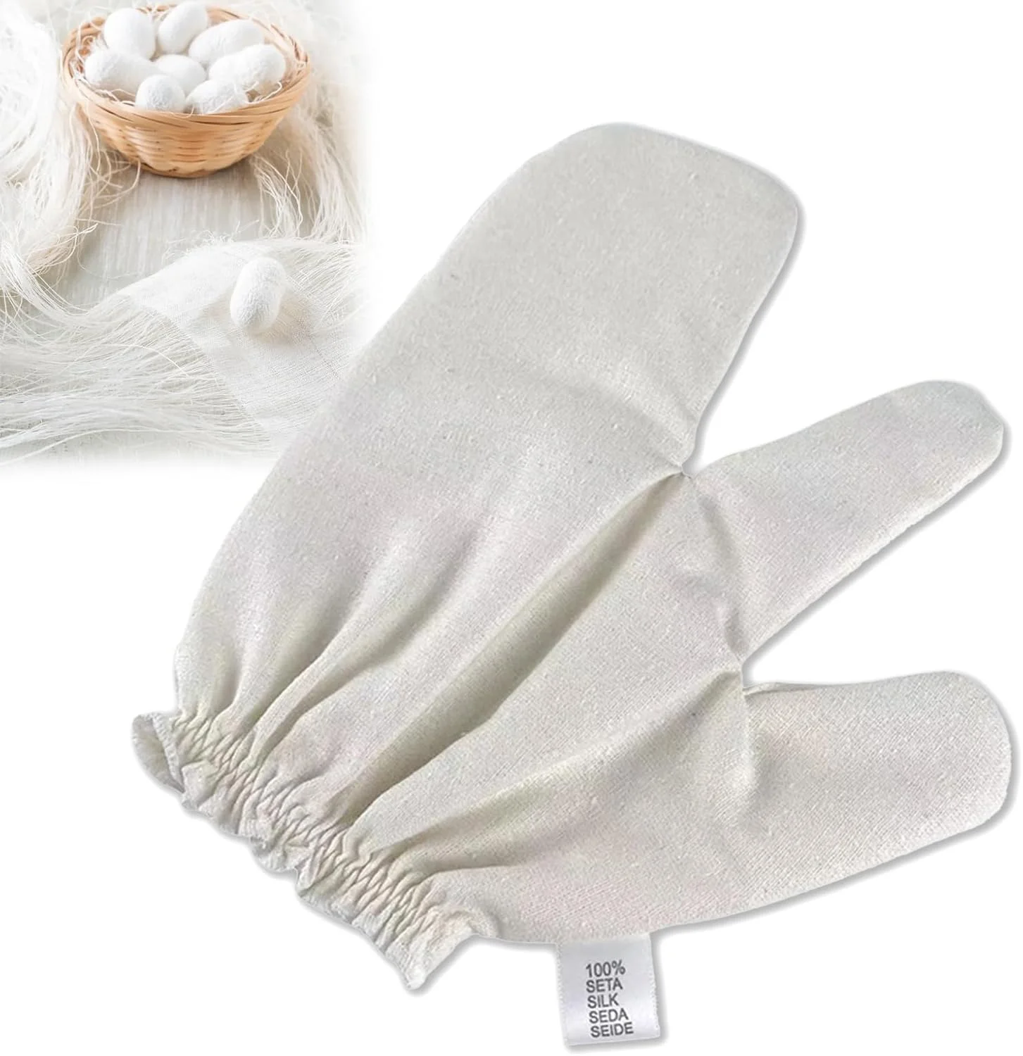 S-SNAIL-OO Gloves Raw Silk Massage Gloves Ayurvedic Massage, 100% Raw Silk with Elastic Wrist Bands Gloves for The Lymphatic System Dry Brushing Massage (1PCS) S-SNAIL-OO Gloves Raw Silk Massage Gloves Ayurvedic Massage, 100% Raw Silk with Elastic Wrist Bands Gloves for The Lymphatic System Dry Brushing Massage (1PCS)