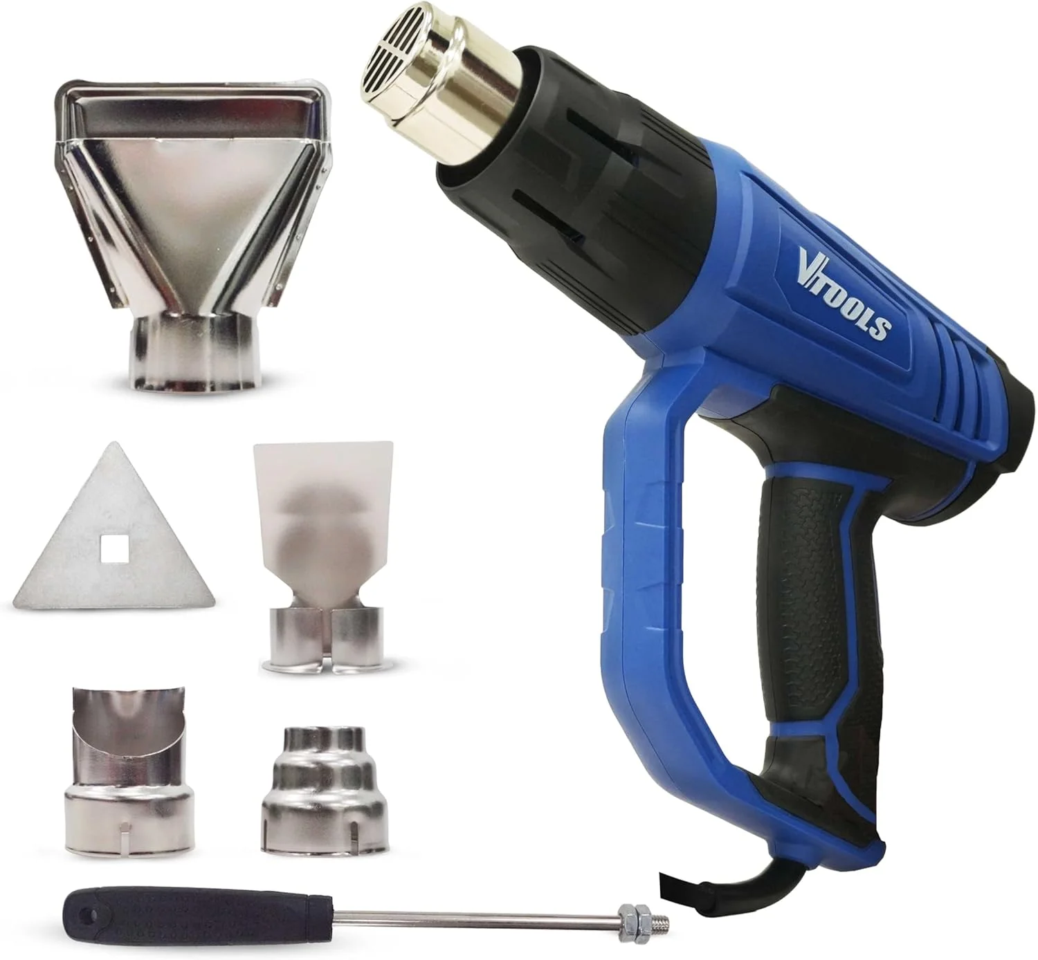 تفنگ حرارتی 2000 وات VTOOLS با 6 عدد لوازم جانبی، تنظیمات دمای دوگانه، تفنگ هوای گرم برای شرینک کردن، رنگ زدایی، PVC، کاردستی، 350 درجه سانتیگراد - 600 درجه سانتیگراد قابل تنظیم، جریان هوای 300-500 لیتر در دقیقه، آبی، VT1113 تفنگ حرارتی 2000 وات VTOOLS با 6 عدد لوازم جانبی، تنظیمات دمای دوگانه، تفنگ هوای گرم برای شرینک کردن، رنگ زدایی، PVC، کاردستی، 350 درجه سانتیگراد - 600 درجه سانتیگراد قابل تنظیم، جریان هوای 300-500 لیتر در دقیقه، آبی، VT1113