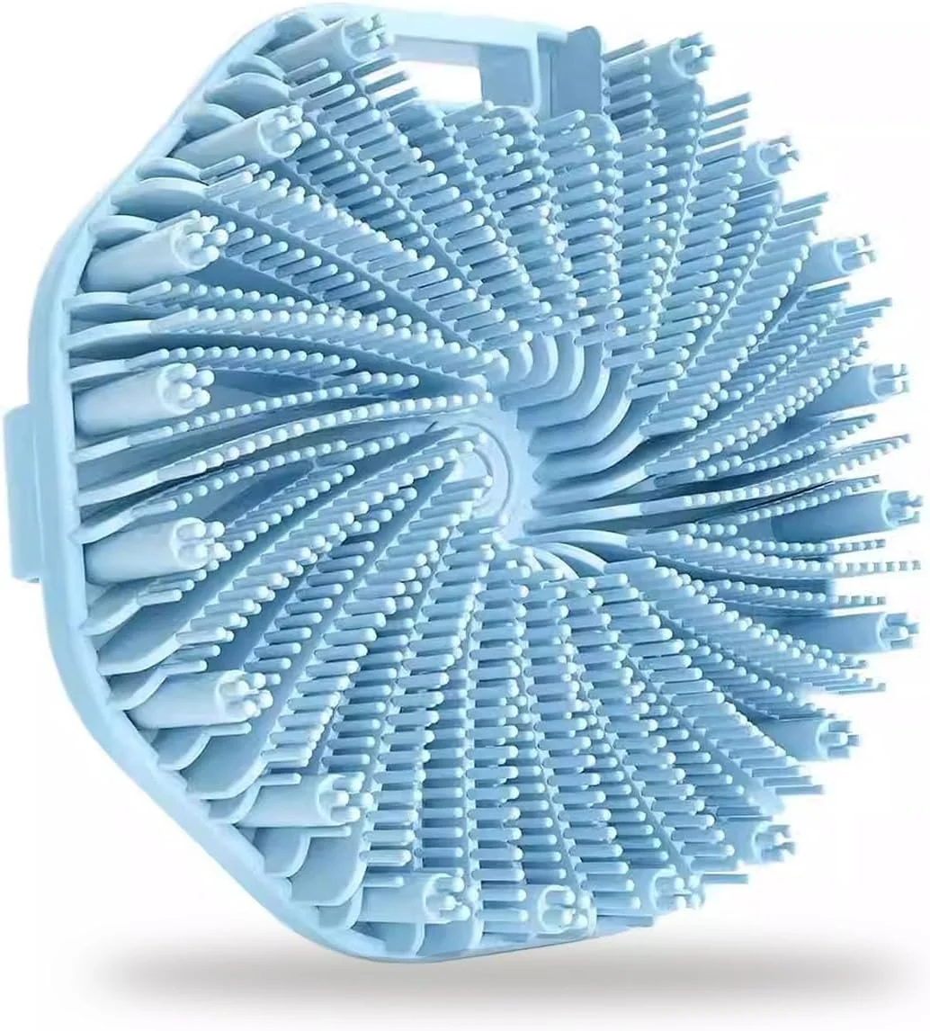 سودیز، اسکرابر بدن سودیز، اسکرابر بدن سیلیکونی، لیف سیلیکونی، برس اسکراب بدن برای لایه برداری موثر در حمام، لیف مسافرتی برای زنان و مردان برای پوست های حساس (آبی)