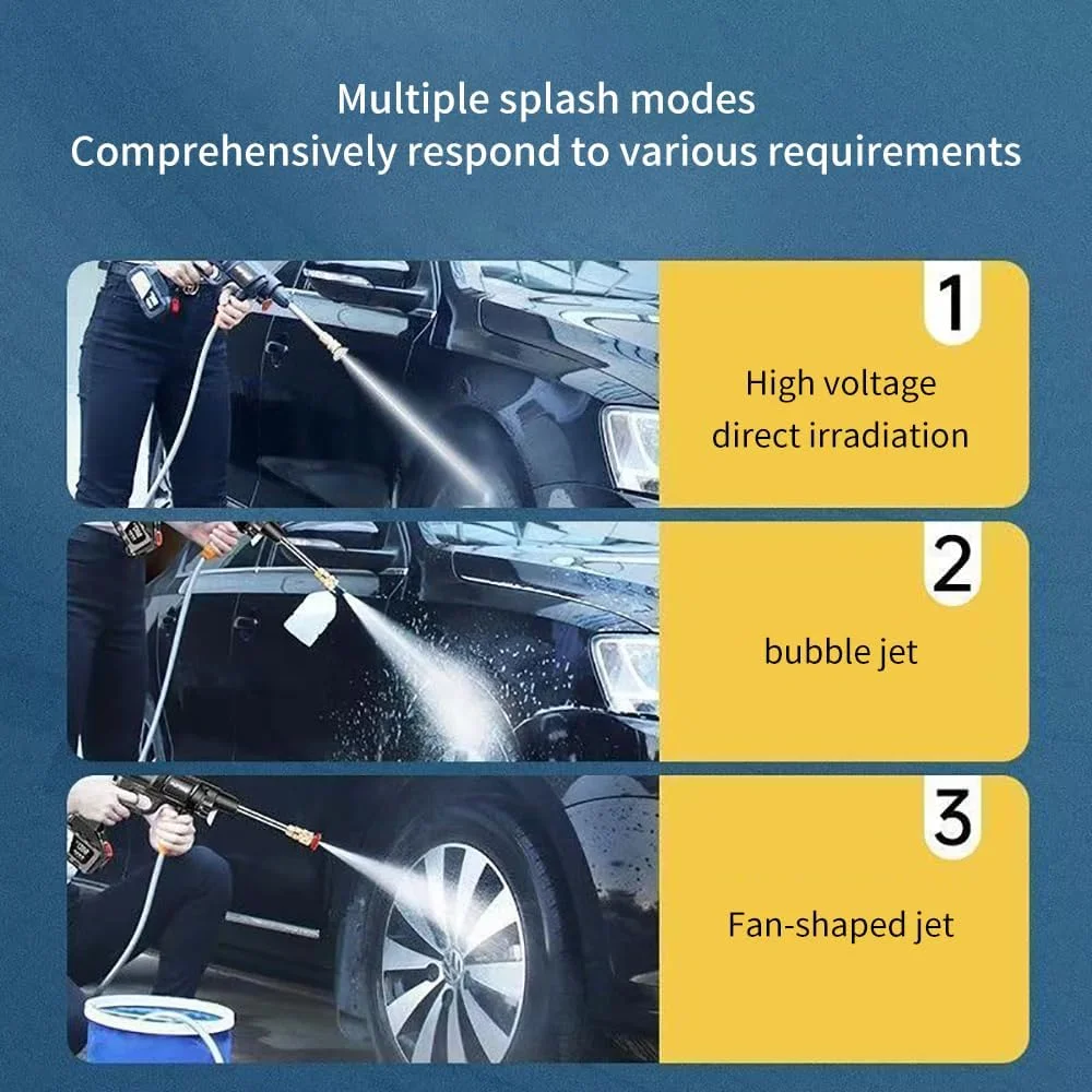 کارواش بی سیم تفنگی آب پرفشار خانگی تجاری قابل حمل قابل شارژ باتری لیتیومی ابزار نظافت برقی