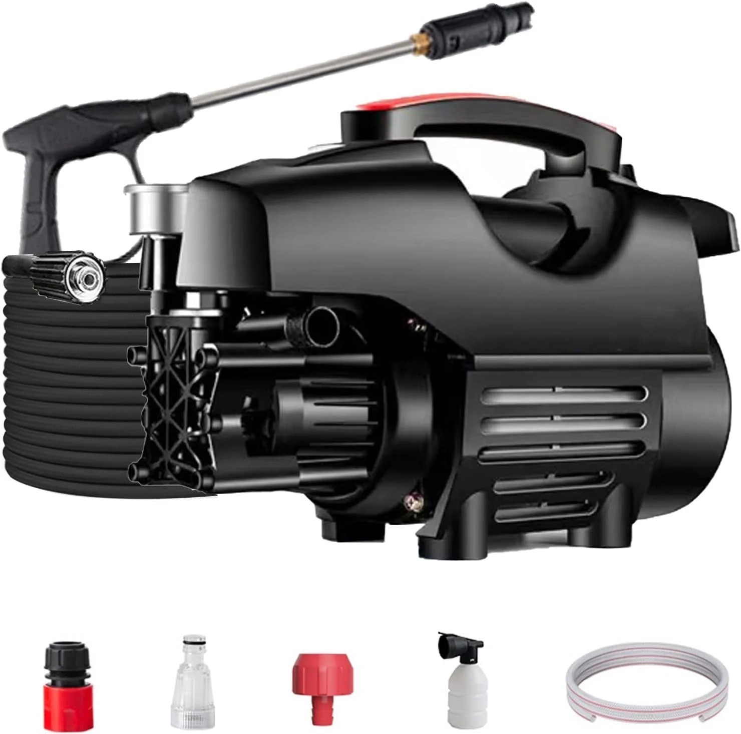 کارواش برقی فشار قوی Wemart با فشار 3500 PSI، کارواش 2000 واتی با شلنگ 32 فوتی، تفنگ آب پاش جداشدنی، کارواش برقی برای تمیز کردن خودرو، حصار و استخر