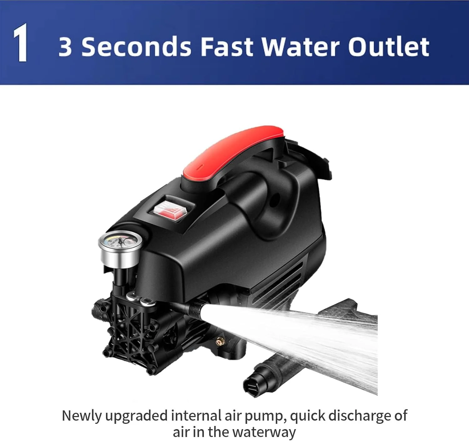 کارواش برقی فشار قوی Wemart با فشار 3500 PSI، کارواش 2000 واتی با شلنگ 32 فوتی، تفنگ آب پاش جداشدنی، کارواش برقی برای تمیز کردن خودرو، حصار و استخر