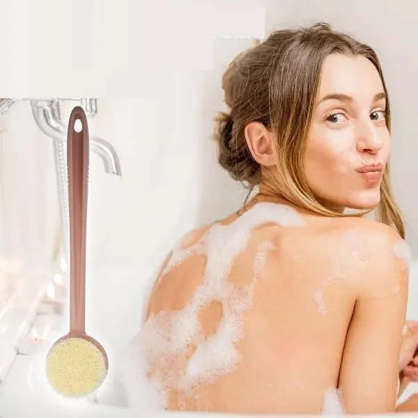 زولییس برس حمام 1 عددی برس پشت شوی با موهای نرم دسته بلند برای حمام، ماساژ بدن اسپا - رنگ تصادفی