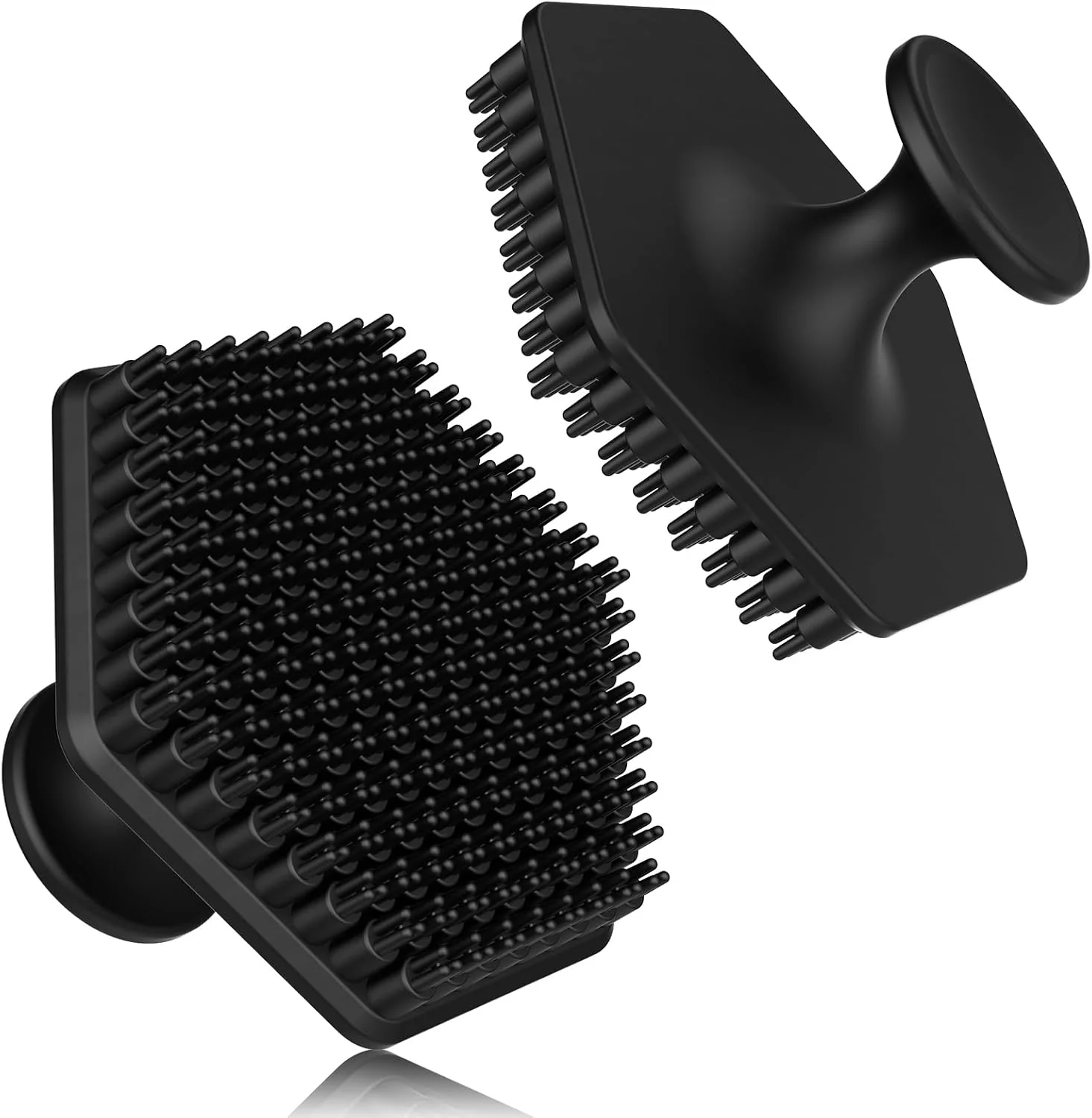 VWMYQ اسکرابر صورت 2 عددی، لیف سیلیکونی، اسکرابر شستشوی بدن، برس اسکراب بدن، اسکرابرهای بدن برای استفاده در حمام، لیف سیلیکونی اسکرابر بدن، اسکرابر لایه بردار بدن مردانه زنانه، (2 عدد مشکی)