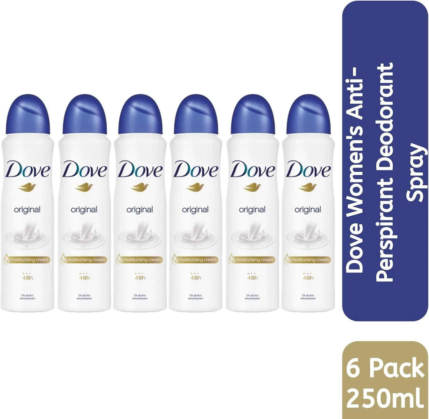 اسپری ضد تعریق دئودورانت Dove Original، 250 میلی لیتر، بسته 6 عددی اسپری ضد تعریق دئودورانت Dove Original، 250 میلی لیتر، بسته 6 عددی