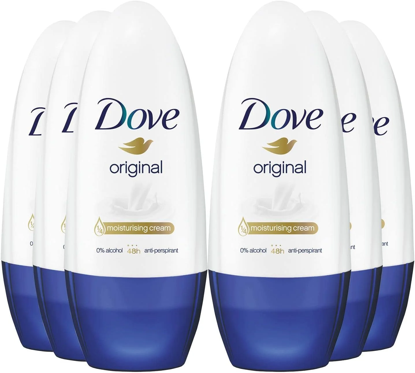 دئو دورانت رولی Dove Original با محافظت 48 ساعته، 50 میلی لیتر (6 عدد)
