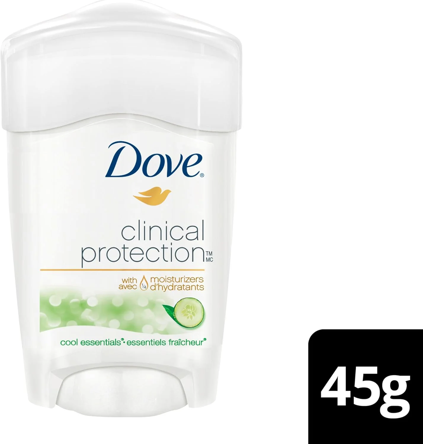 استیک ضد تعریق Dove Clinical Protection برای پوست حساس Cool Essentials محافظت ضد باکتریایی در برابر بو 45 گرم