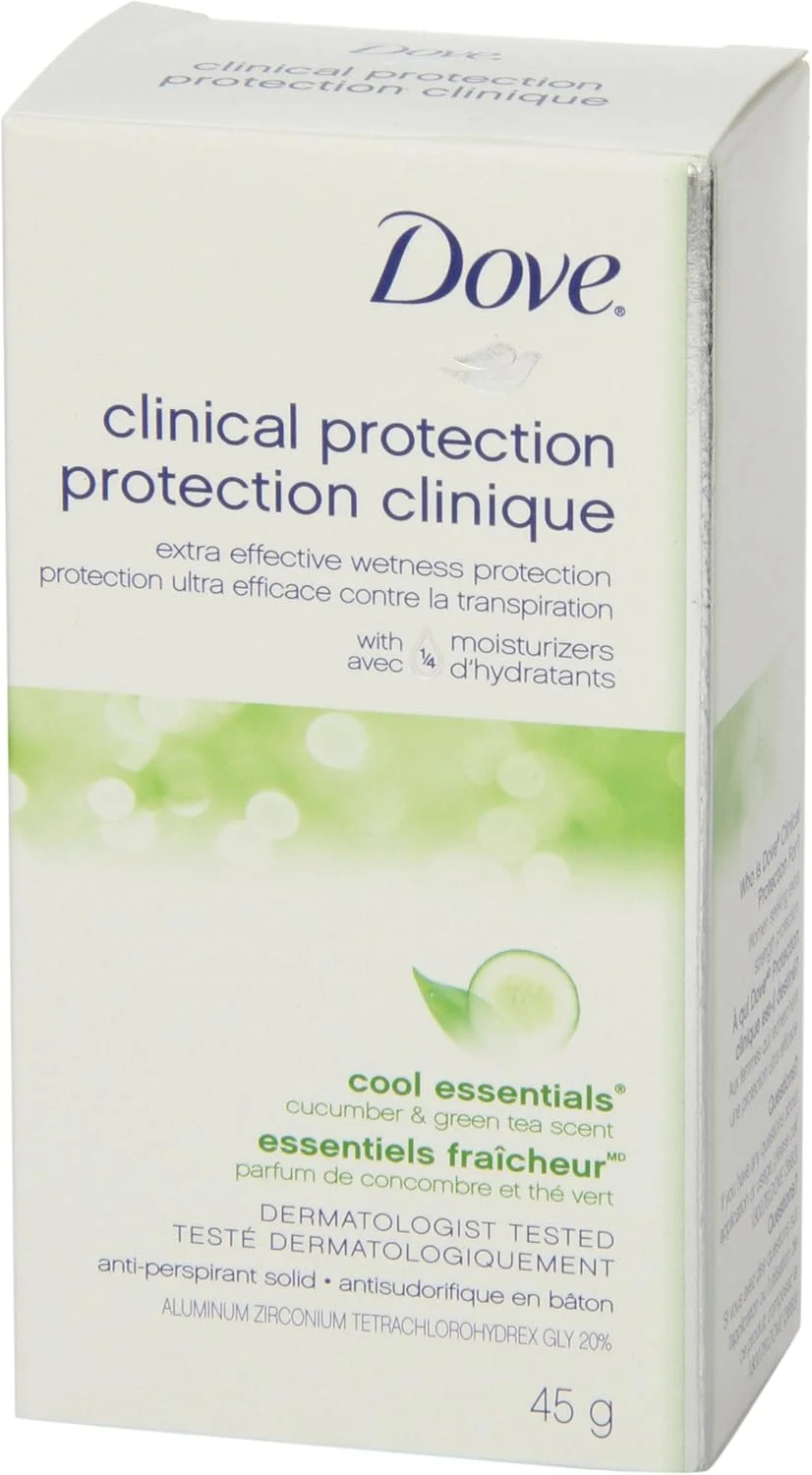 استیک ضد تعریق Dove Clinical Protection برای پوست حساس Cool Essentials محافظت ضد باکتریایی در برابر بو 45 گرم