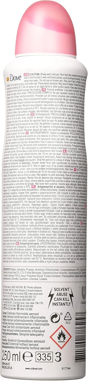 اسپری ضد تعریق بدن داو Go Fresh با رایحه انار و لیمو وربنا 250 میلی لیتر - بسته 2 عددی