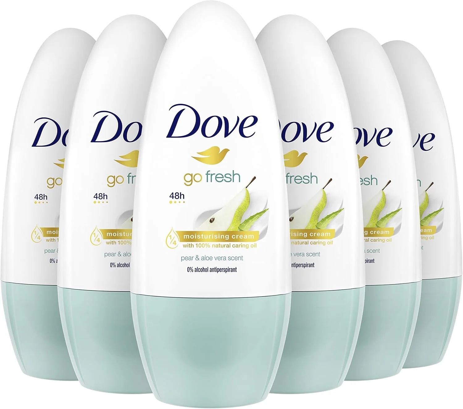 دئودورانت رولی ضد تعریق Dove Go Fresh با رایحه گلابی و آلوئه ورا، بسته 6 عددی (6 x 50ml)