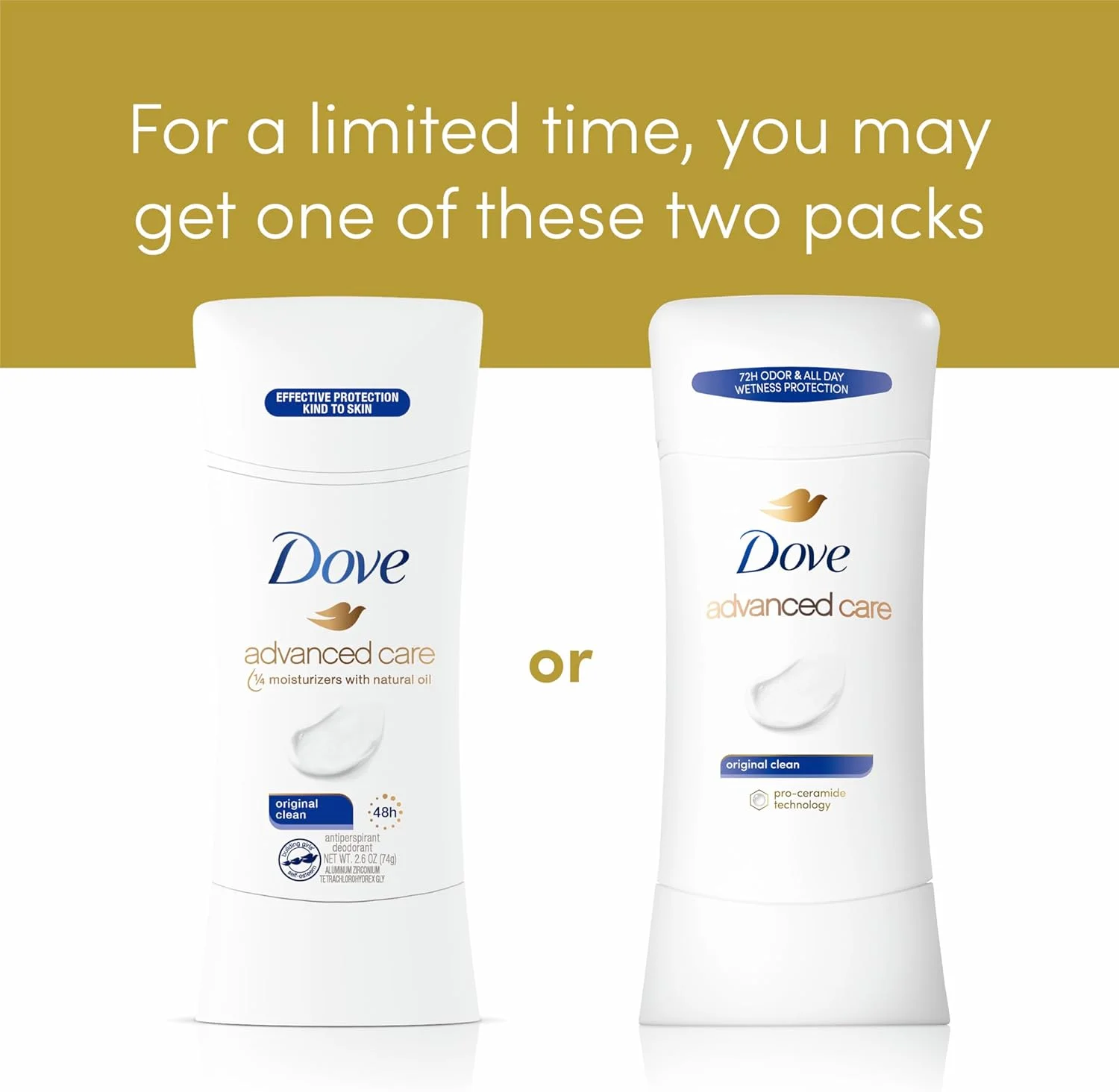 استیک ضد تعریق و دئودورانت داو Advanced Care مدل Original Clean بسته 4 عددی، برای کمک به ترمیم سد پوستی پس از اصلاح با افزایش سطح سرامید در پوست شما، 74 گرم استیک ضد تعریق و دئودورانت داو Advanced Care مدل Original Clean بسته 4 عددی، برای کمک به ترمیم سد پوستی پس از اصلاح با افزایش سطح سرامید در پوست شما، 74 گرم