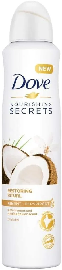 اسپری ضد تعریق زنانه داو مدل Nourishing Secrets با رایحه نارگیل و گل یاس، 250 میلی لیتر اسپری ضد تعریق زنانه داو مدل Nourishing Secrets با رایحه نارگیل و گل یاس، 250 میلی لیتر
