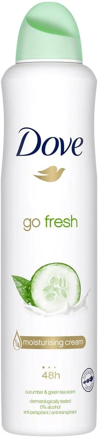 اسپری ضد تعریق زنانه داو Go Fresh با رایحه خیار، محافظت طولانی مدت در برابر تعریق و بوی بدن برای رایحه ای تمیز و تازه 250 میلی لیتر (بسته 3 عددی) اسپری ضد تعریق زنانه داو Go Fresh با رایحه خیار، محافظت طولانی مدت در برابر تعریق و بوی بدن برای رایحه ای تمیز و تازه 250 میلی لیتر (بسته 3 عددی)