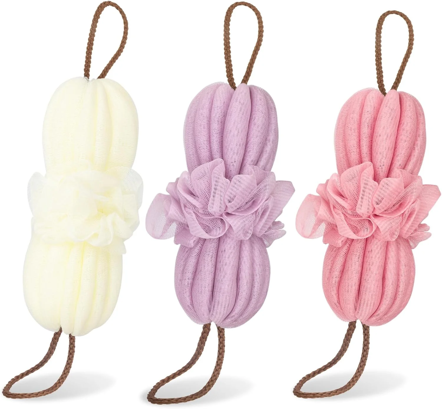 لیف حمام تاپ لایو - مجموعه اسفنج حمام نرم کننده بدن 3 عددی، اسکرابر لایه بردار بدن برای حمام - لیف حمام برای لایه برداری و تمیز کردن پوست های مرده برای زنان و مردان