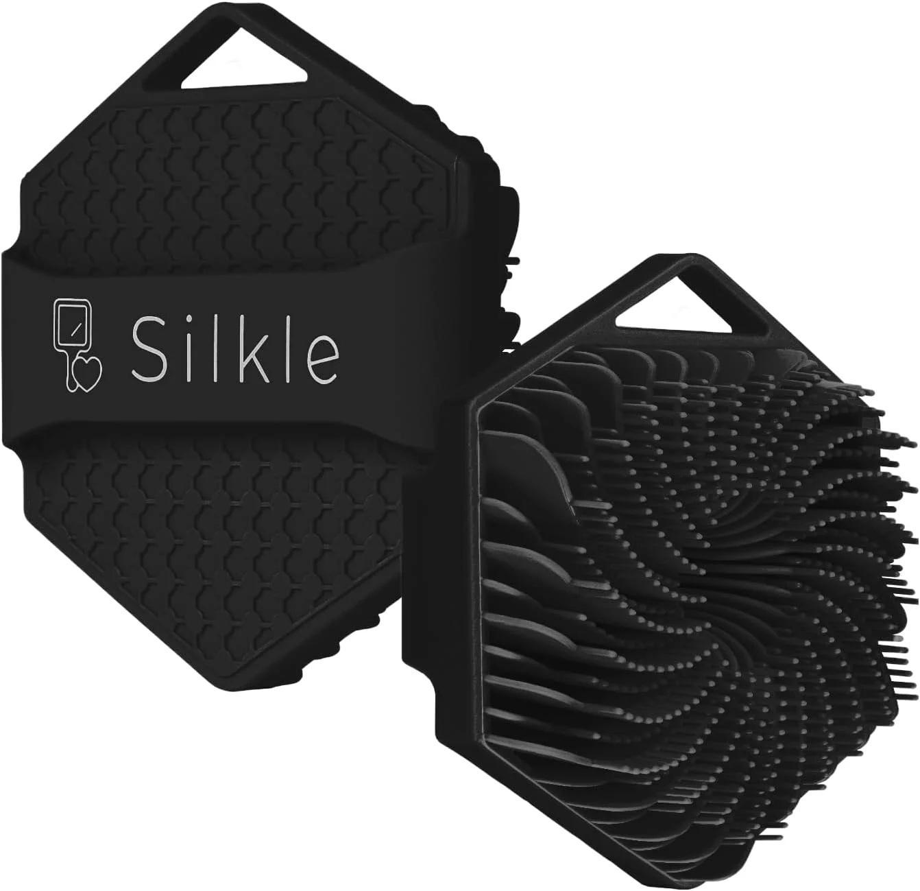 لیف سیلیکونی بدن SILKLE - برس حمام لایه بردار و پاک کننده پوست - اسفنج حمام برای لایه برداری و شستشوی ملایم بدن - ابزار مراقبت از پوست سیلیکونی برای داشتن پوستی شاداب و جوان - مشکی