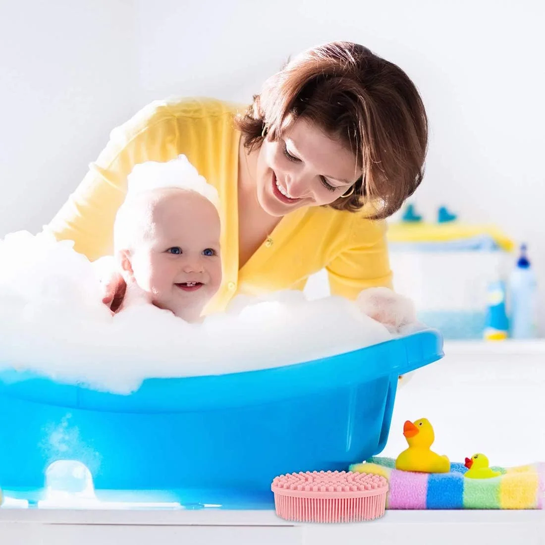 بسته 3 عددی لیف سیلیکونی بدن، لیف های سیلیکونی نرم، برس حمام با تمیز کردن آسان برای ماساژ، اسپا، مسافرت، هدیه برای نوزاد، همسر، دوست، خانواده