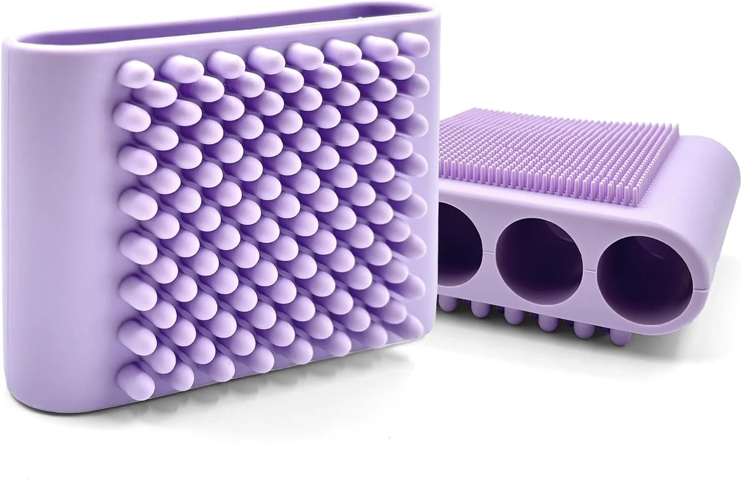 لیف سیلیکونی بدن 2 در 1 - جایگزین لیف و اسفنج حمام، دارای طراحی 4 انگشتی ضد لغزش، مناسب برای صورت و پوست سر، برس بدن برای آقایان و بانوان (بنفش)