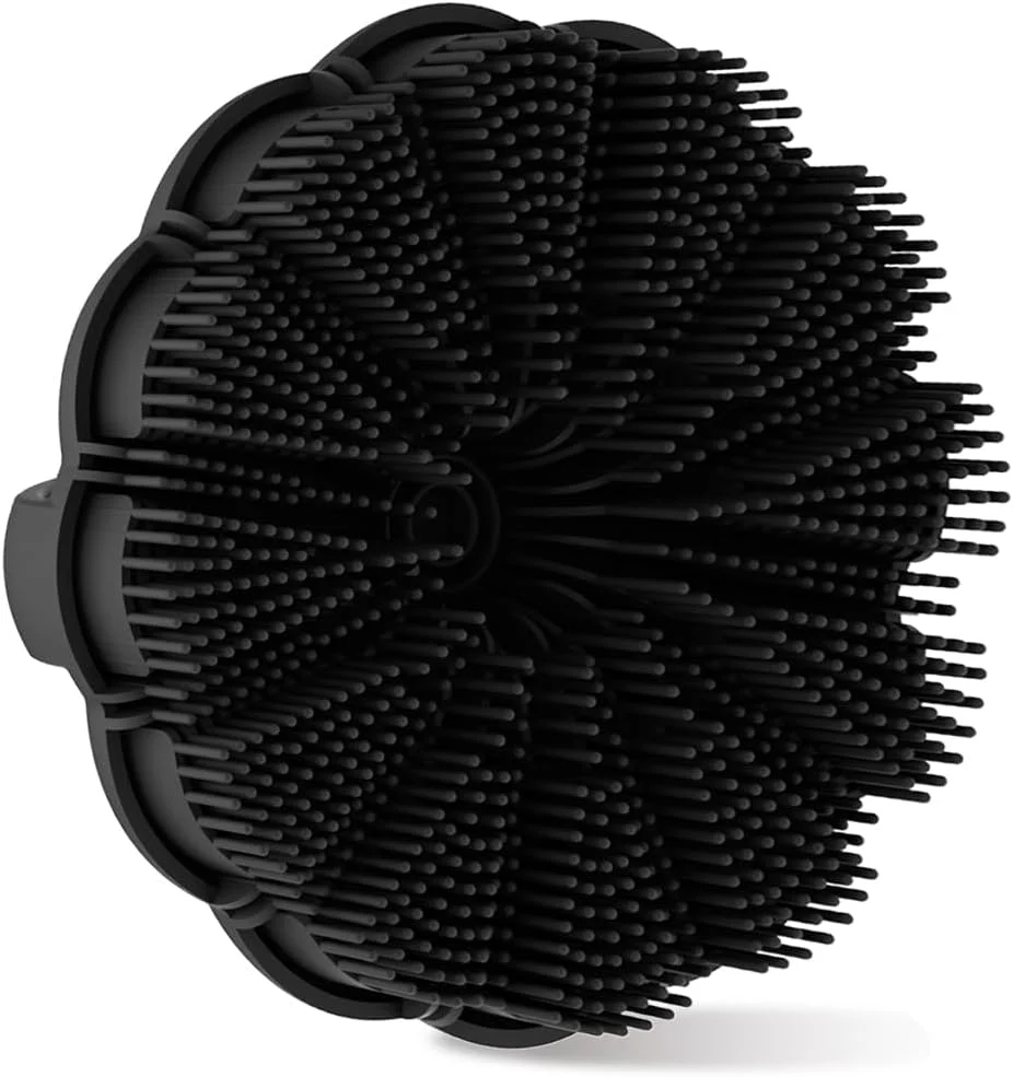 برس اسکرابر سیلیکونی بدن برای دوش، اسکرابرهای لایه بردار بدن مناسب برای انواع پوست، دسته ارگونومیک ضد لغزش، برس بدن برای دوش گرفتن (مشکی)