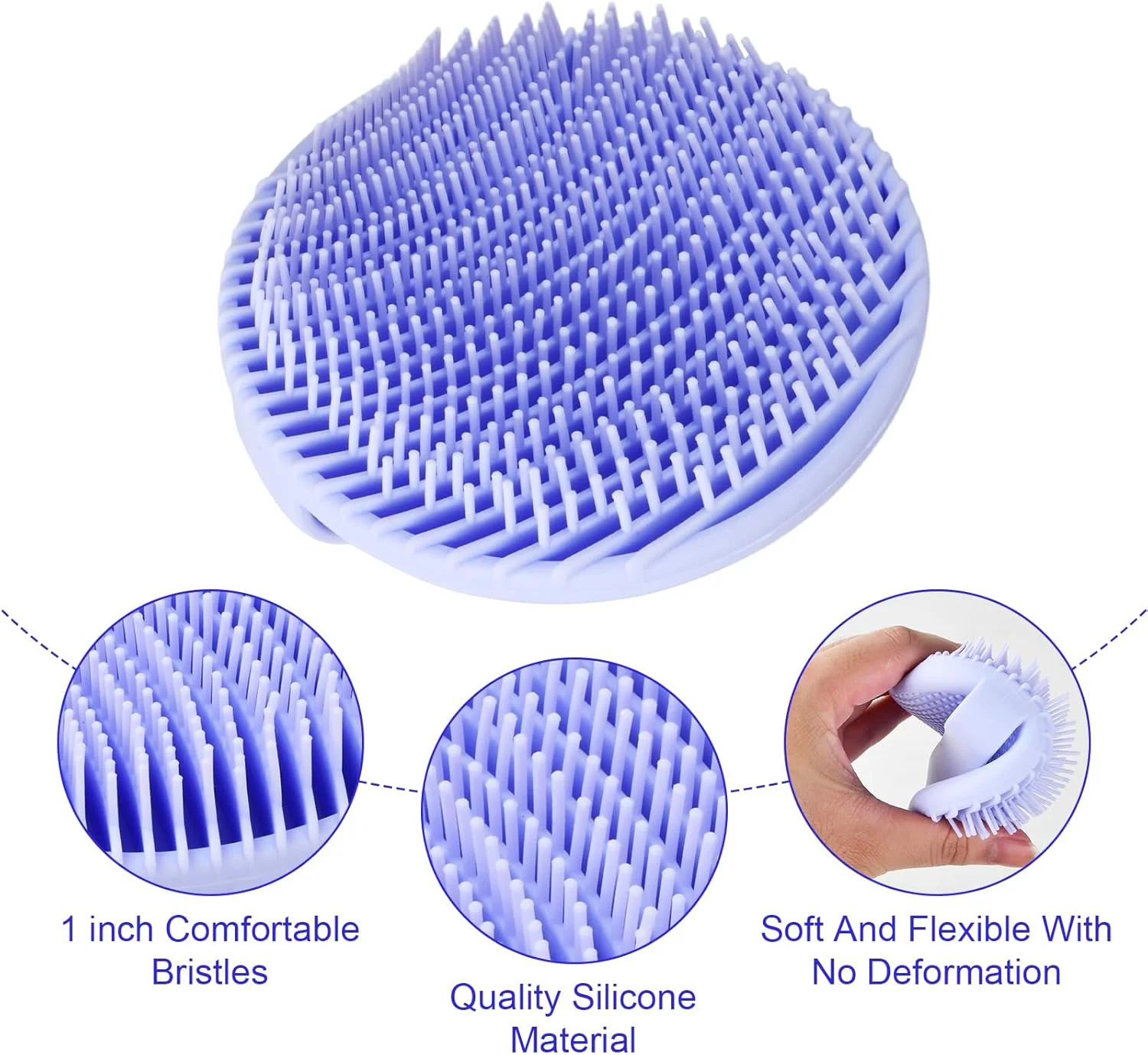 برس بدن سیلیکونی، برس حمام دو طرفه، برس لایه بردار ملایم، اسکرابر بدن سیلیکونی برای زنان، مردان و کودکان