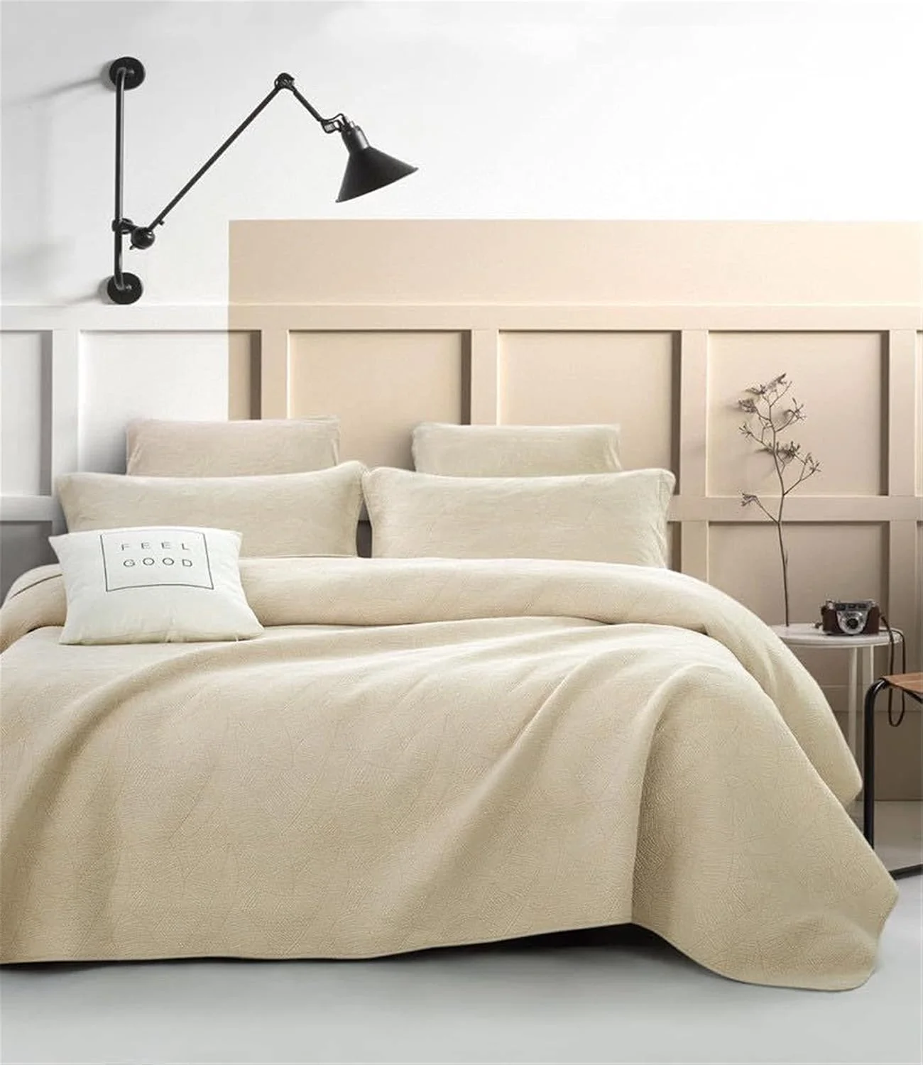 روتختی لحافدوزی شده ZDmalt ابعاد 230x250 سانتیمتر به همراه 2 روبالشتی 50x70 سانتیمتر، ملحفه نخی ضد حساسیت، ست روتختی تابستانی، روتختی لحافدوزی شده، رنگ بژ روتختی لحافدوزی شده ZDmalt ابعاد 230x250 سانتیمتر به همراه 2 روبالشتی 50x70 سانتیمتر، ملحفه نخی ضد حساسیت، ست روتختی تابستانی، روتختی لحافدوزی شده، رنگ بژ