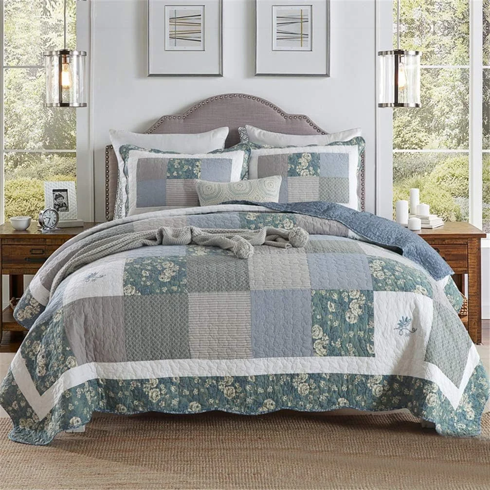 روتختی سه تکه ZDmalt طرح تکه دوزی، لحاف گلدار ضد حساسیت، سبک وزن، شامل 1 عدد روتختی و 2 عدد روبالشی 230 x 250 سانتی متر روتختی سه تکه ZDmalt طرح تکه دوزی، لحاف گلدار ضد حساسیت، سبک وزن، شامل 1 عدد روتختی و 2 عدد روبالشی 230 x 250 سانتی متر