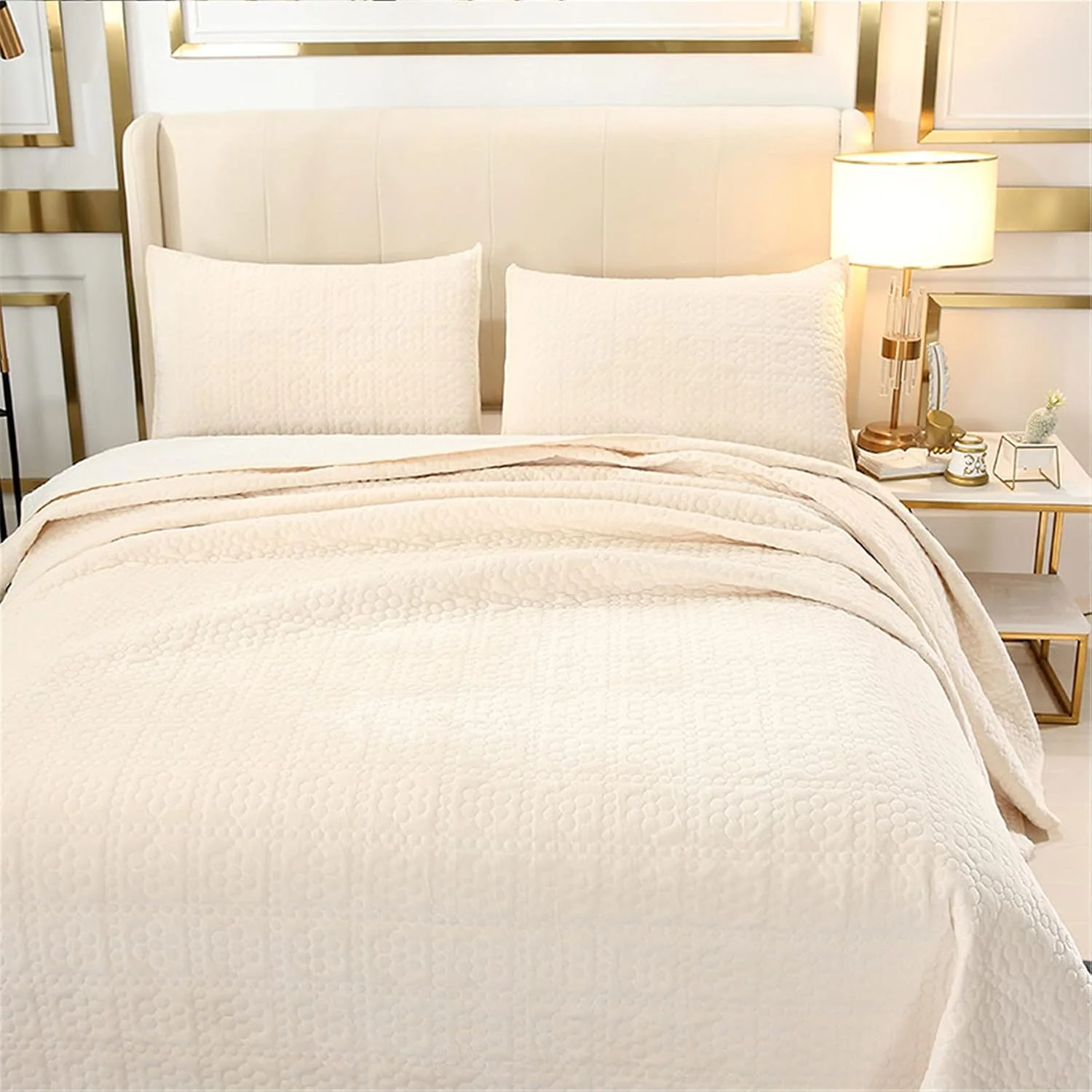 روتختی لحافی ZDmalt طرح دار 243 x 270 سانتی متر، نرم و سبک وزن، روتختی نخی مناسب برای 2 نفر - روتختی لحافی به همراه 2 روبالشتی - روتختی برای زیبایی و گرما، زرد کم رنگ روتختی لحافی ZDmalt طرح دار 243 x 270 سانتی متر، نرم و سبک وزن، روتختی نخی مناسب برای 2 نفر - روتختی لحافی به همراه 2 روبالشتی - روتختی برای زیبایی و گرما، زرد کم رنگ