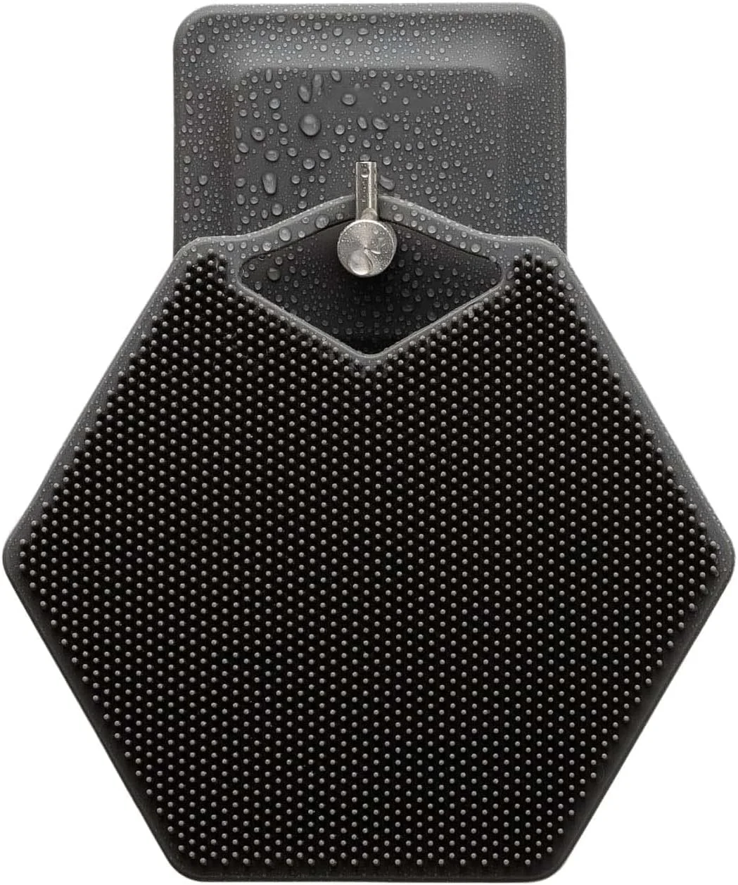 مجموعه لیف بدن و قلاب نگهدارنده Lonimia، لوازم جانبی سیلیکونی حمام، دارای فناوری سیلیکونی-گریپ، پد لایه بردار و ماساژور ملایم قابل جابجایی و استفاده مجدد (مشکی)