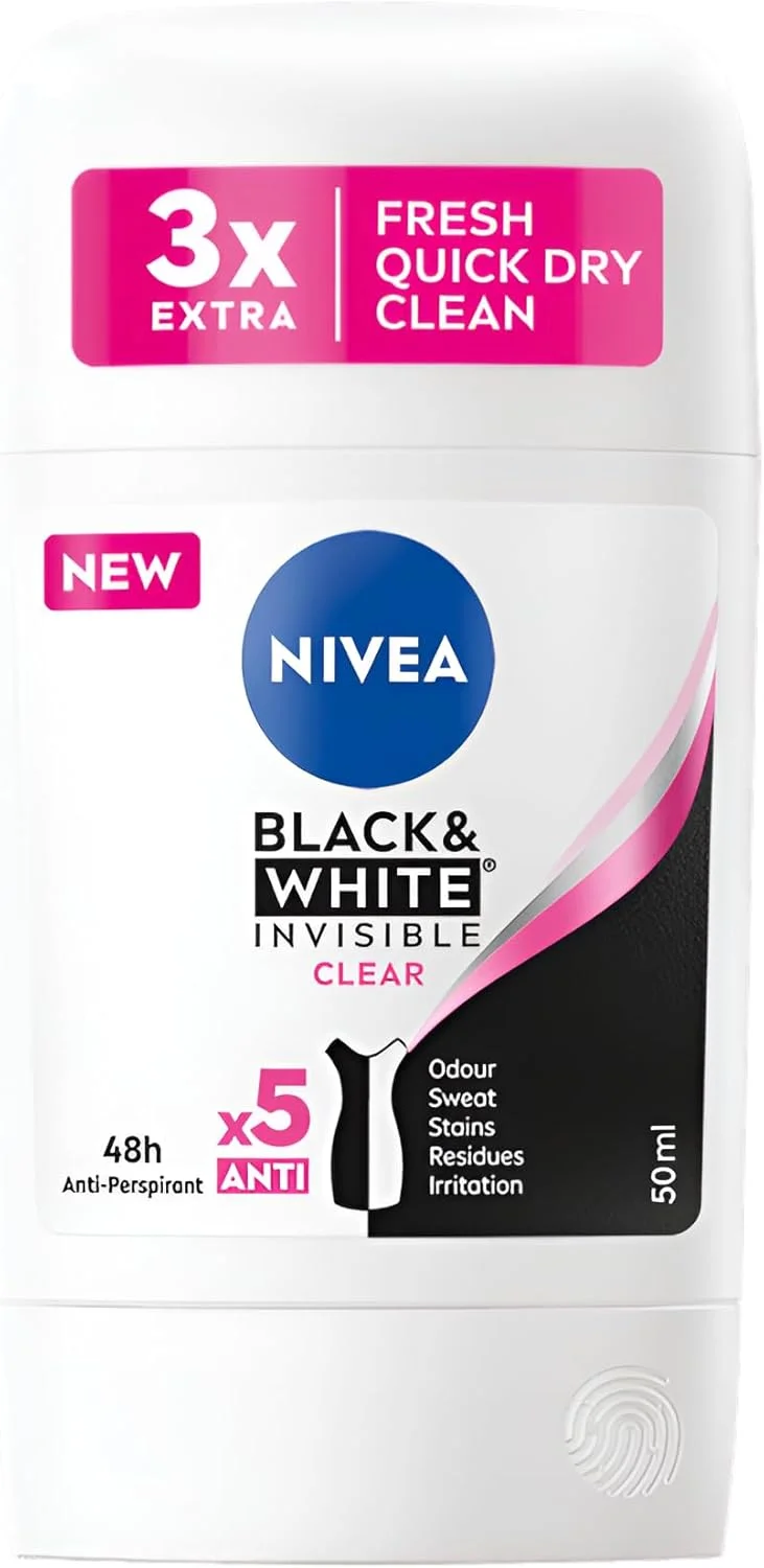استیک ضد تعریق زنانه نیوآ مدل Black & White Clear حجم 50 میلی لیتر