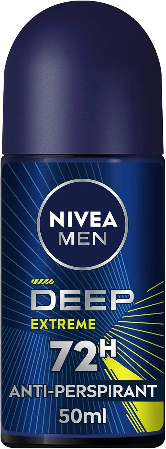رول ضد تعریق مردانه نیوآ مدل Deep Extreme MaxxTech حجم 50 میلی لیتر، حاوی کربن سیاه، محافظت 72 ساعته در برابر بو، رایحه طراوت شدید