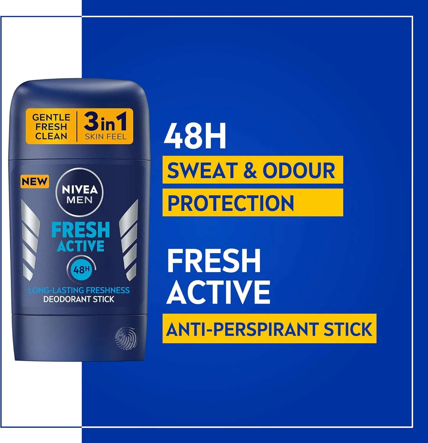 استیک ضد تعریق مردانه نیوآ من، محافظت 48 ساعته، رایحه طراوت بخش فرش اکتیو، 50 میلی لیتر استیک ضد تعریق مردانه نیوآ من، محافظت 48 ساعته، رایحه طراوت بخش فرش اکتیو، 50 میلی لیتر