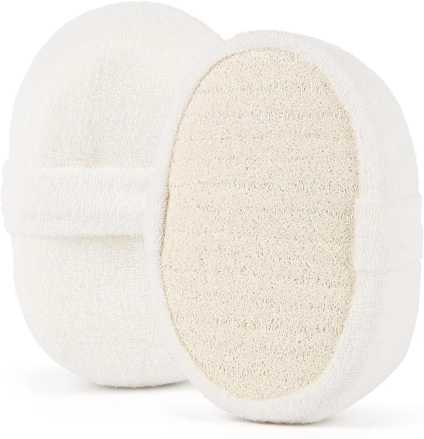 لیف لوفا طبیعی لایه بردار بدن، لیف حمام ضخیم شده برای شستشوی بدن، اسفنج زنانه و مردانه، 2 عدد