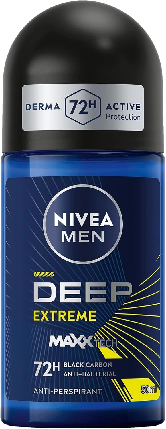 رول ضد تعریق مردانه نیوآ مدل Deep Extreme MaxxTech حجم 50 میلی لیتر، حاوی کربن سیاه، محافظت 72 ساعته در برابر بو، رایحه طراوت شدید رول ضد تعریق مردانه نیوآ مدل Deep Extreme MaxxTech حجم 50 میلی لیتر، حاوی کربن سیاه، محافظت 72 ساعته در برابر بو، رایحه طراوت شدید