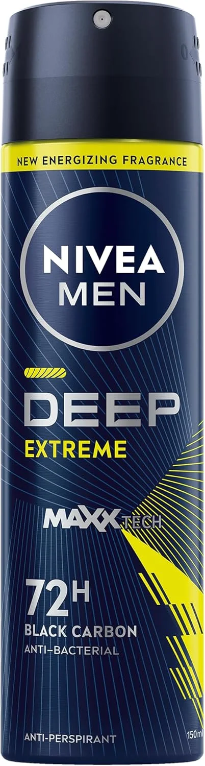 اسپری مردانه نیوآ مدل Deep Extreme MaxxTech حجم 150 میلی لیتر، حاوی کربن سیاه، محافظت 72 ساعته در برابر بو، رایحه طراوت شدید اسپری مردانه نیوآ مدل Deep Extreme MaxxTech حجم 150 میلی لیتر، حاوی کربن سیاه، محافظت 72 ساعته در برابر بو، رایحه طراوت شدید